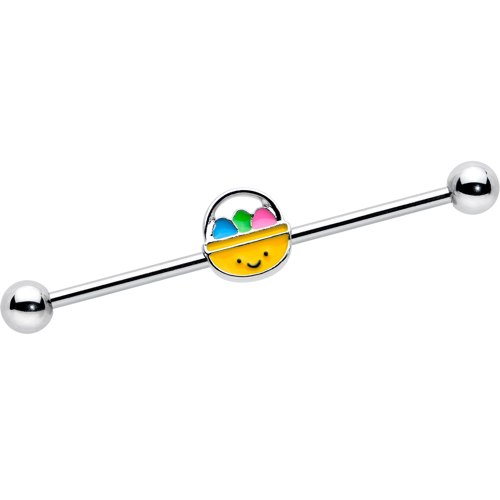 14 Gauge Celebration Easter Basket Industrial Barbell 38mm