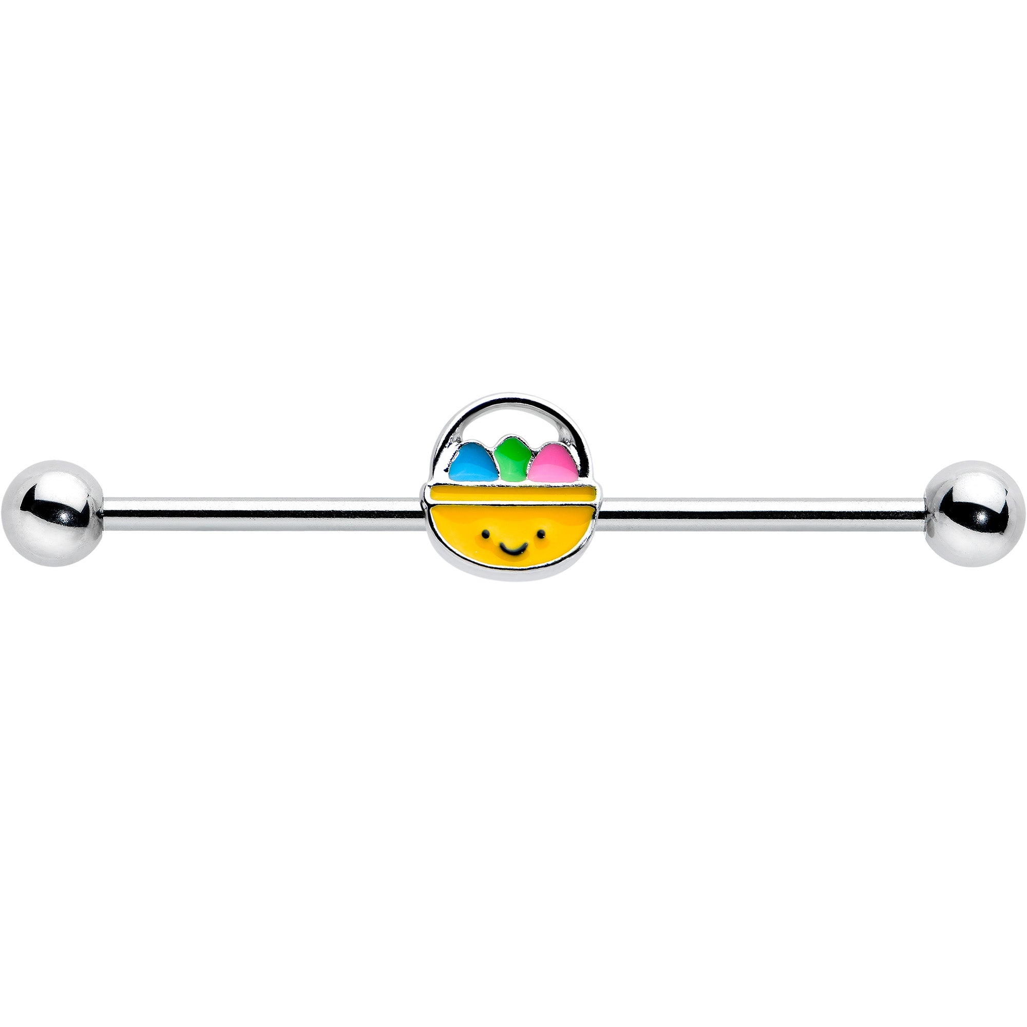 14 Gauge Celebration Easter Basket Industrial Barbell 38mm