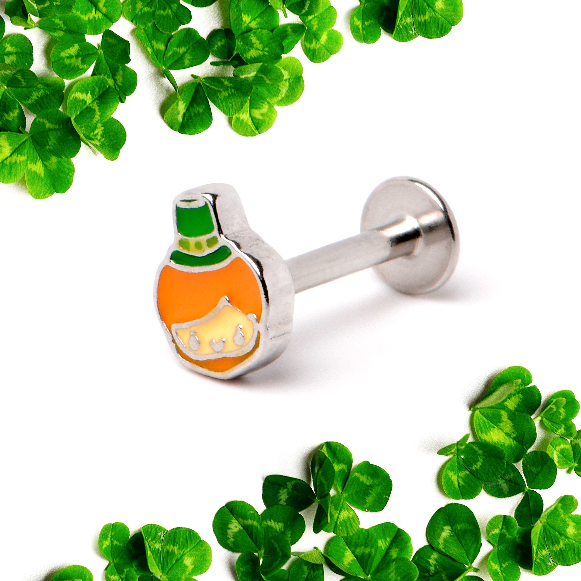 16 Gauge 5/16 Sweet Happy Leprechaun St Patricks Labret Monroe Tragus