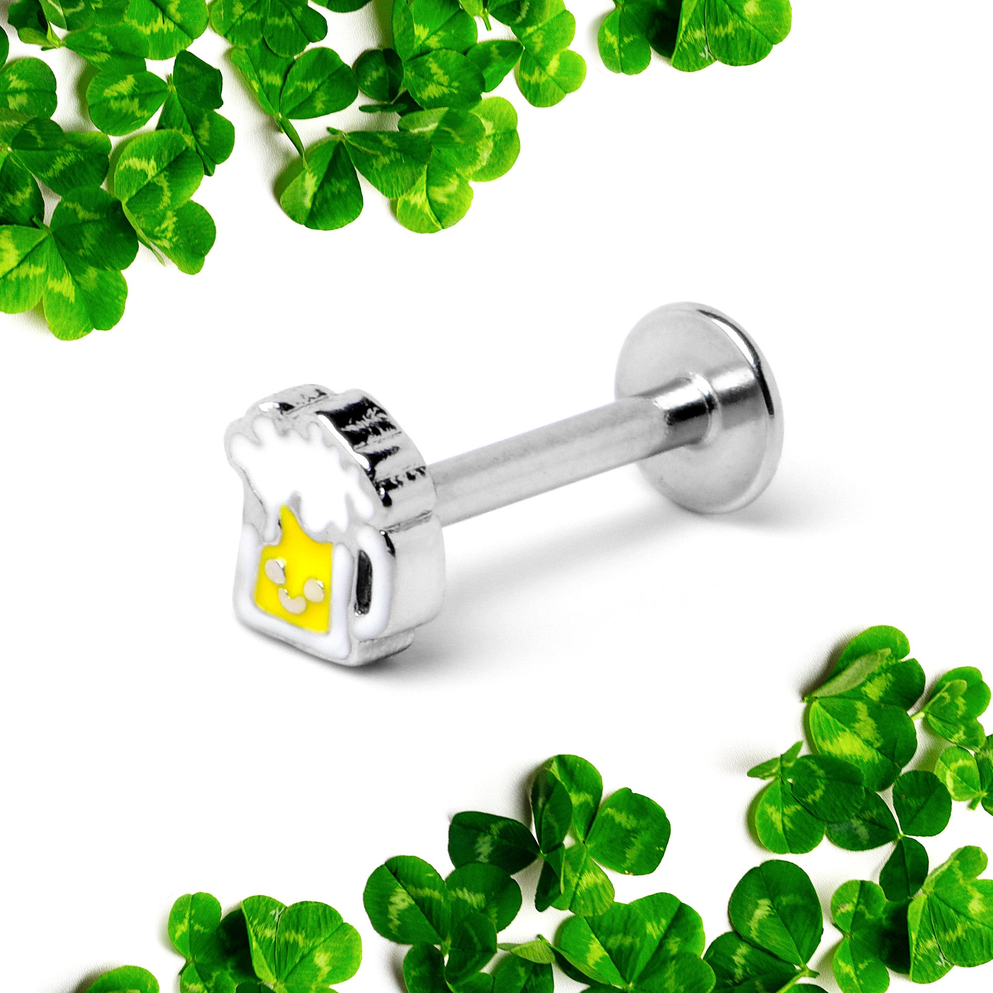 16 Gauge 5/16 Sweet Happy Beer St Patricks Labret Monroe Tragus