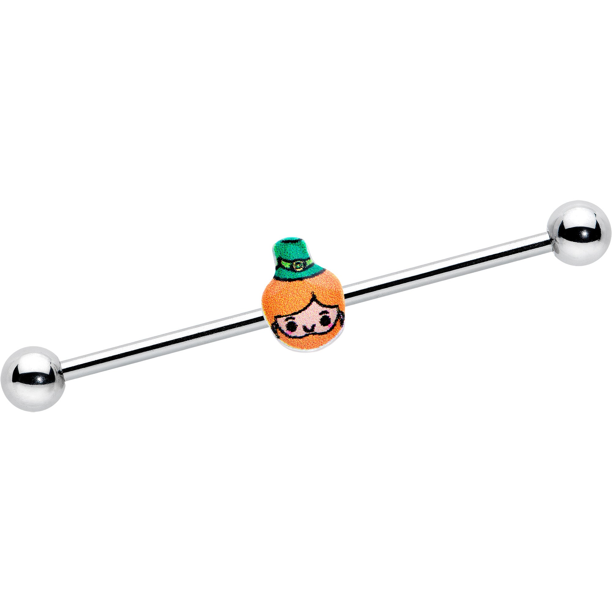 14 Gauge Sweet Happy Leprechaun St Patricks Industrial Barbell 38mm