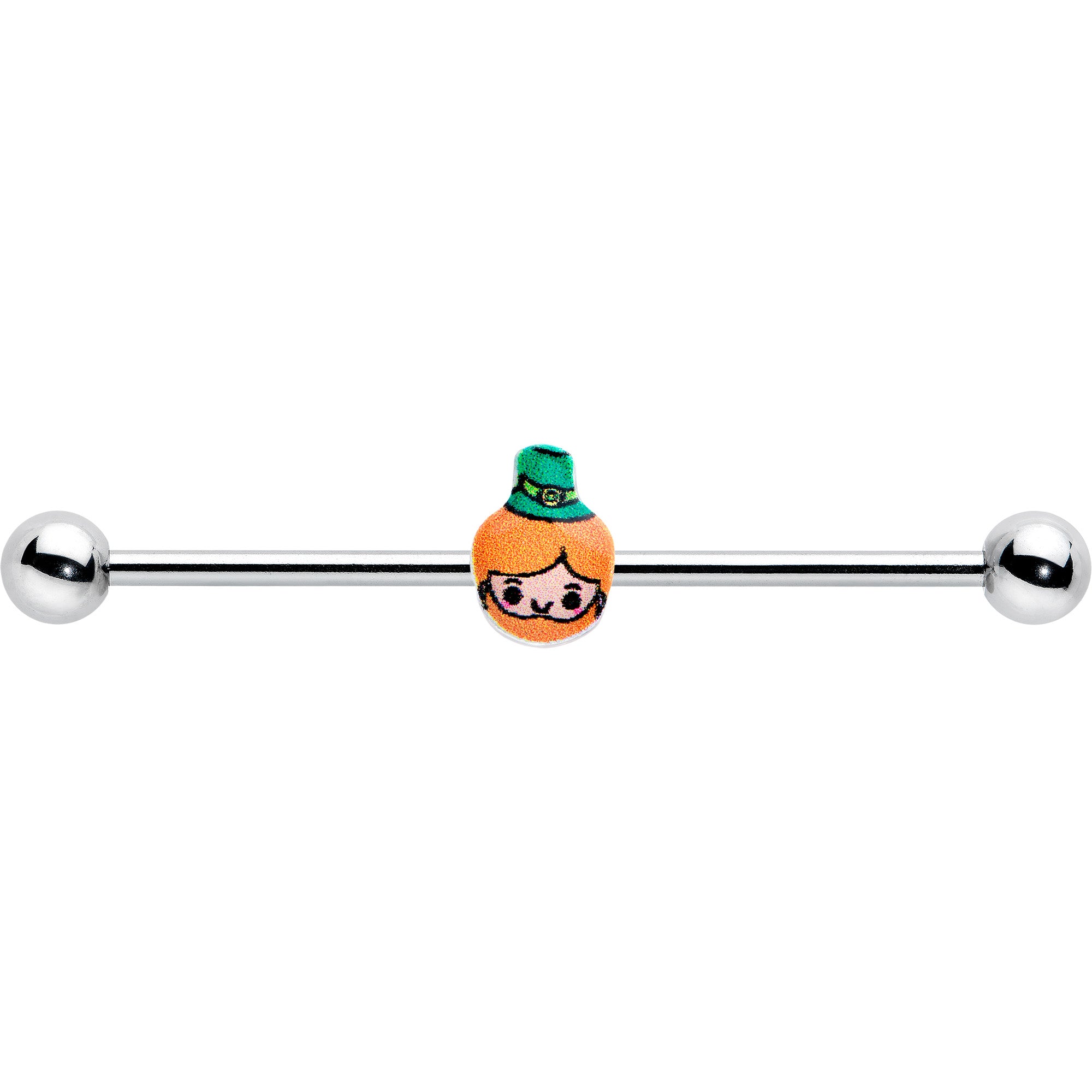 14 Gauge Sweet Happy Leprechaun St Patricks Industrial Barbell 38mm