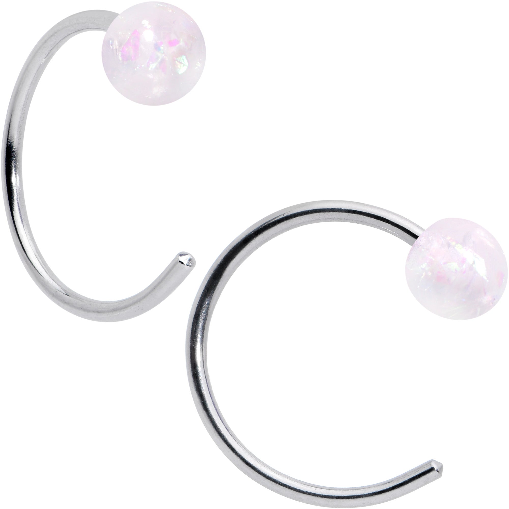 20 Gauge 5/16 Nose Hoop Gem Faux Opal Pack Dynasty Nose Ring Set of 6