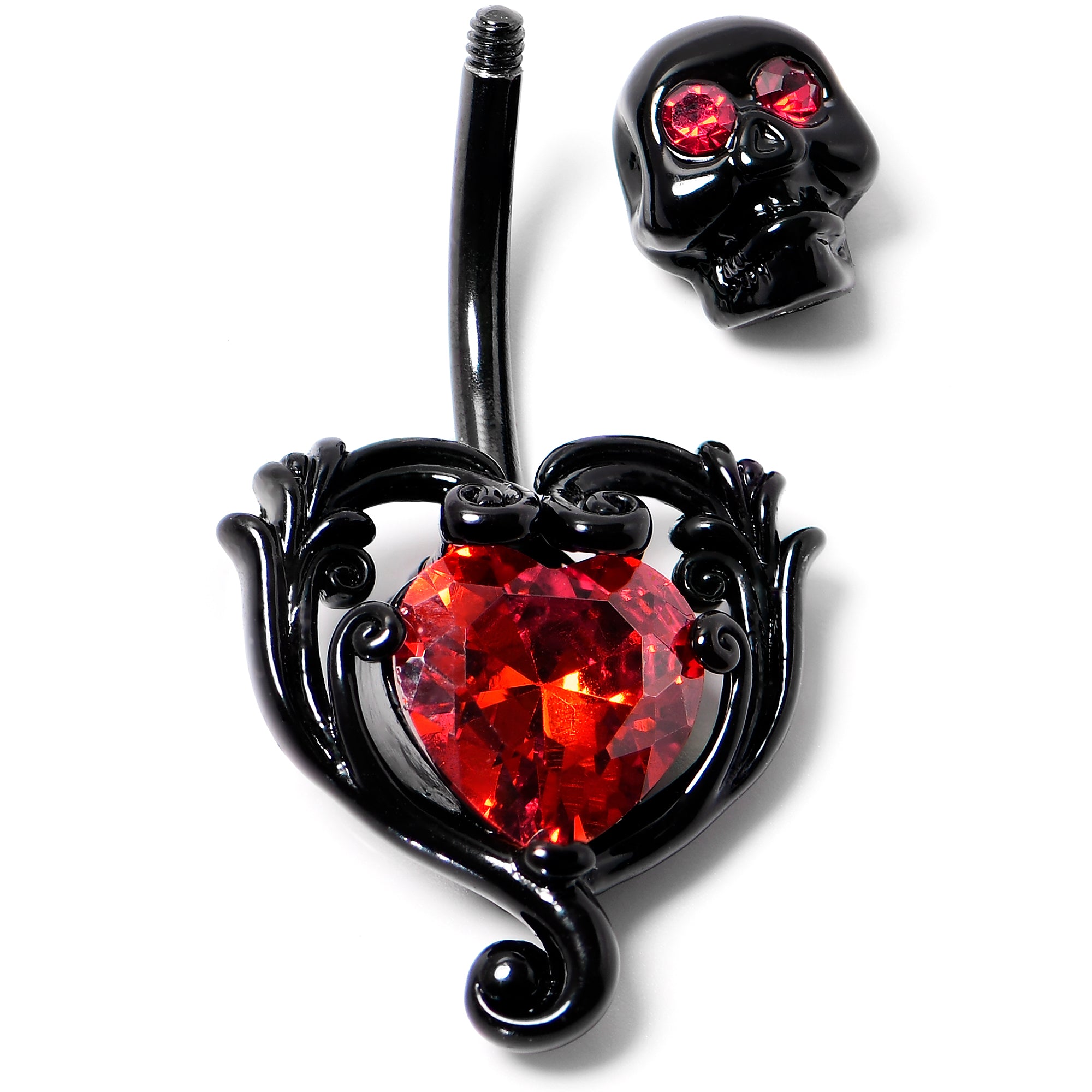 14G Heart Top Mount Belly Ring – OUFER BODY JEWELRY