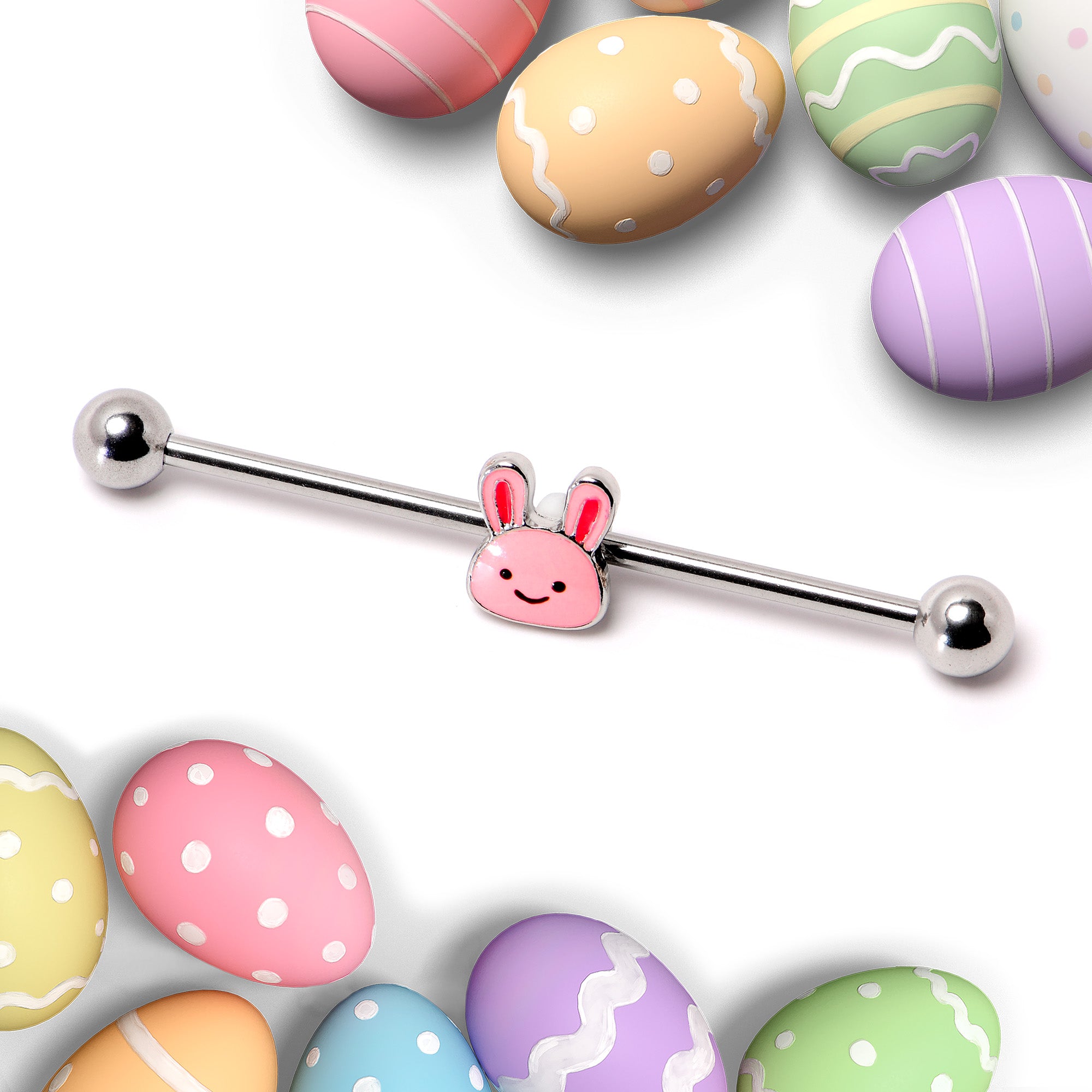 14 Gauge Kawaii Cutie Easter Bunny Industrial Barbell 38mm