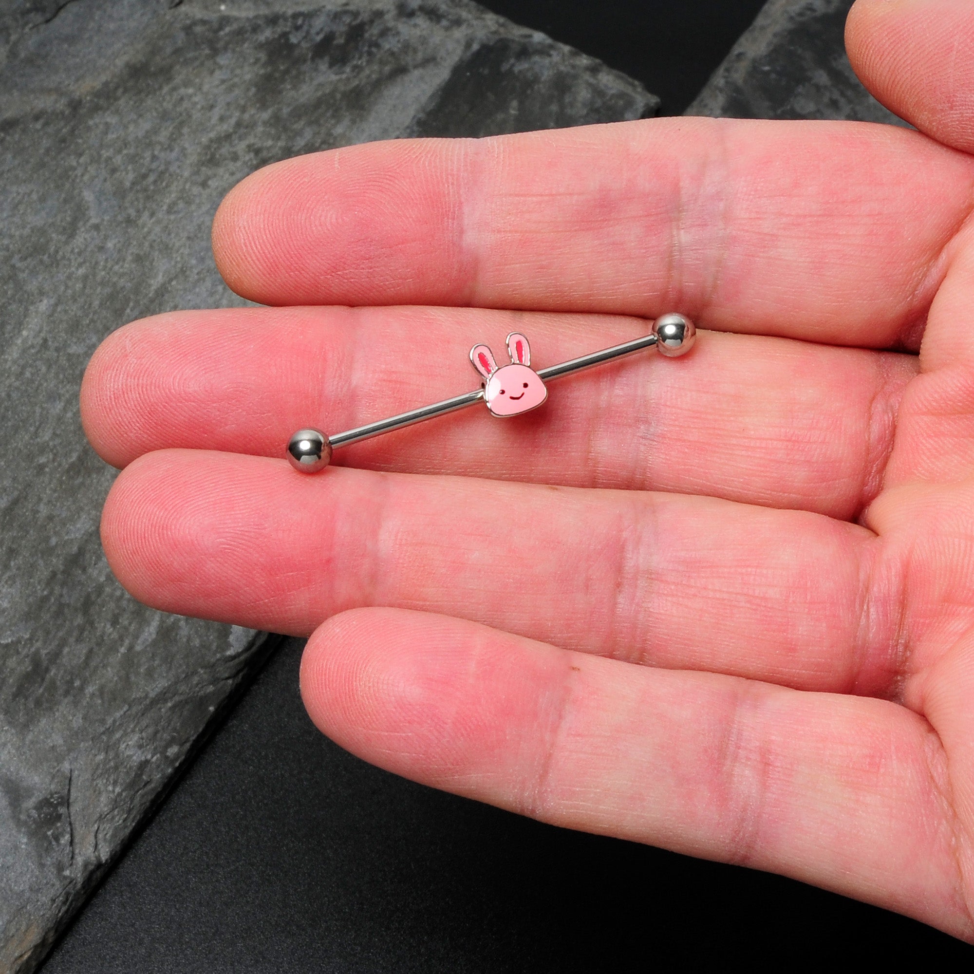 14 Gauge Kawaii Cutie Easter Bunny Industrial Barbell 38mm