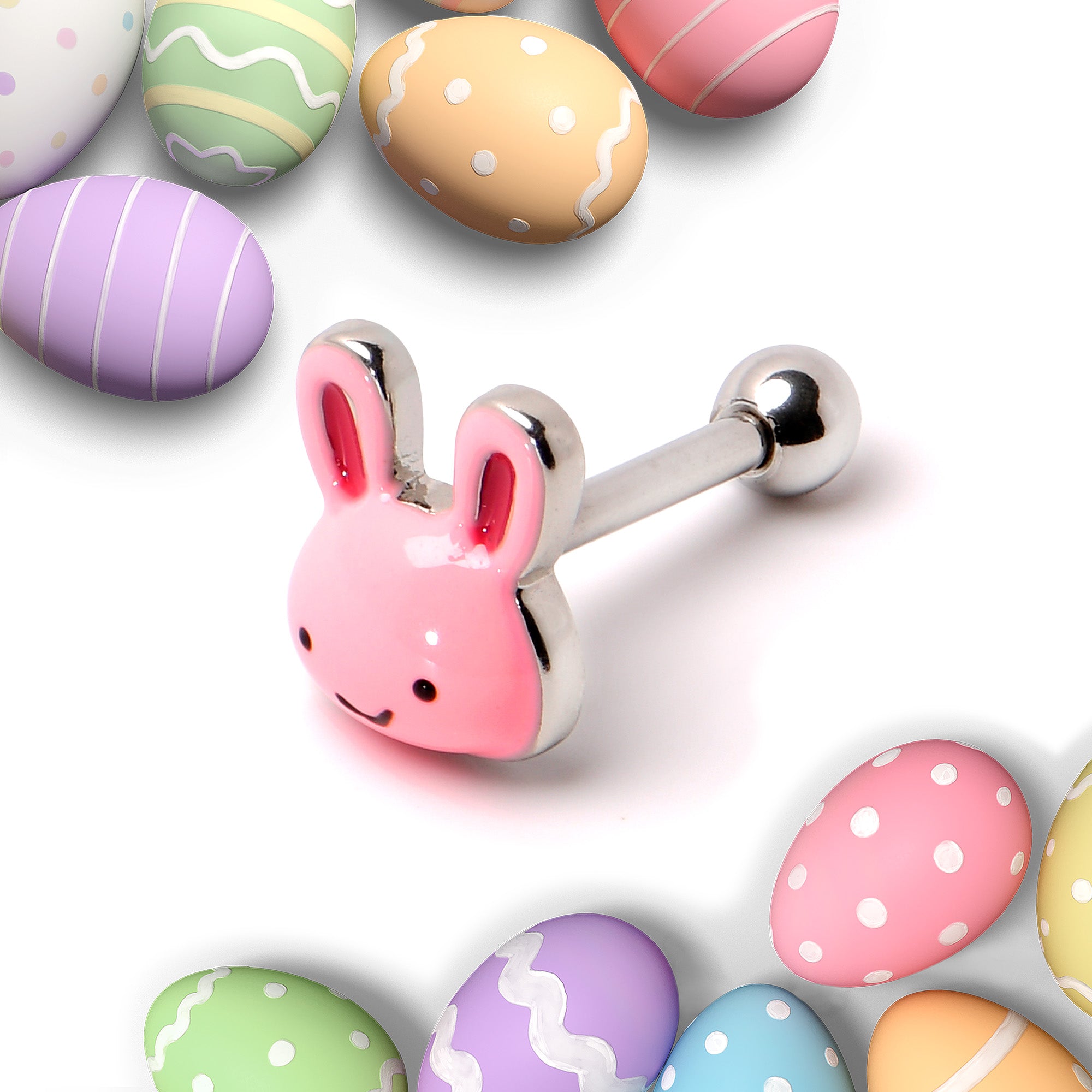 16 Gauge 5/16 Kawaii Cutie Easter Bunny Cartilage Tragus Earring