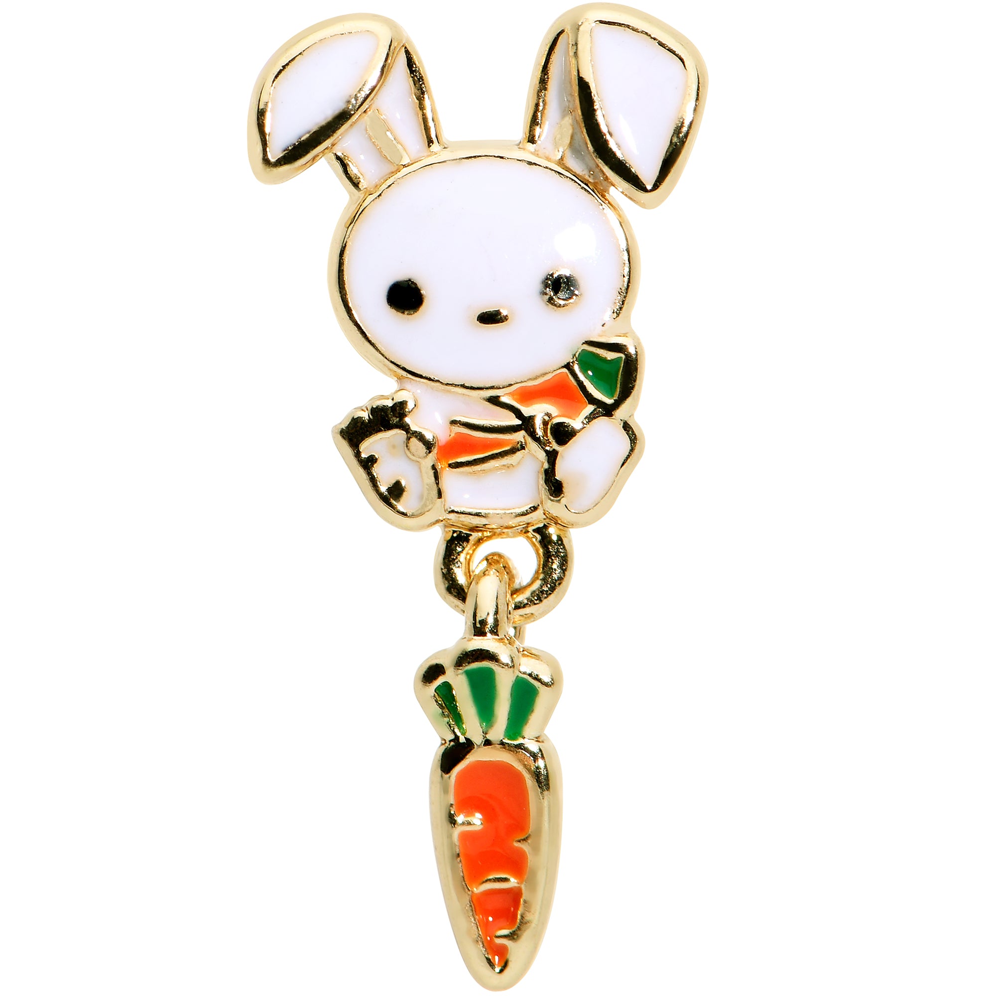 16 Gauge 1/4 Gold Hue Cutie Easter Bunny Dangle Cartilage Tragus Earring