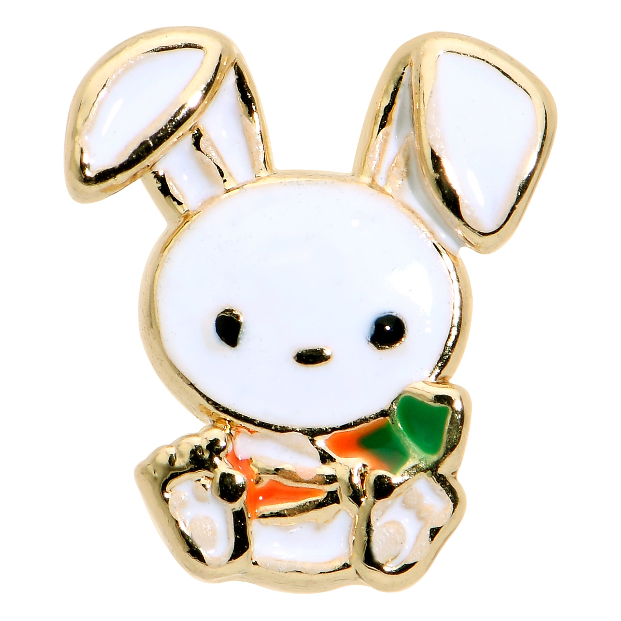 16 Gauge 5/16 Gold Tone Cutie Easter Bunny Labret Monroe Tragus