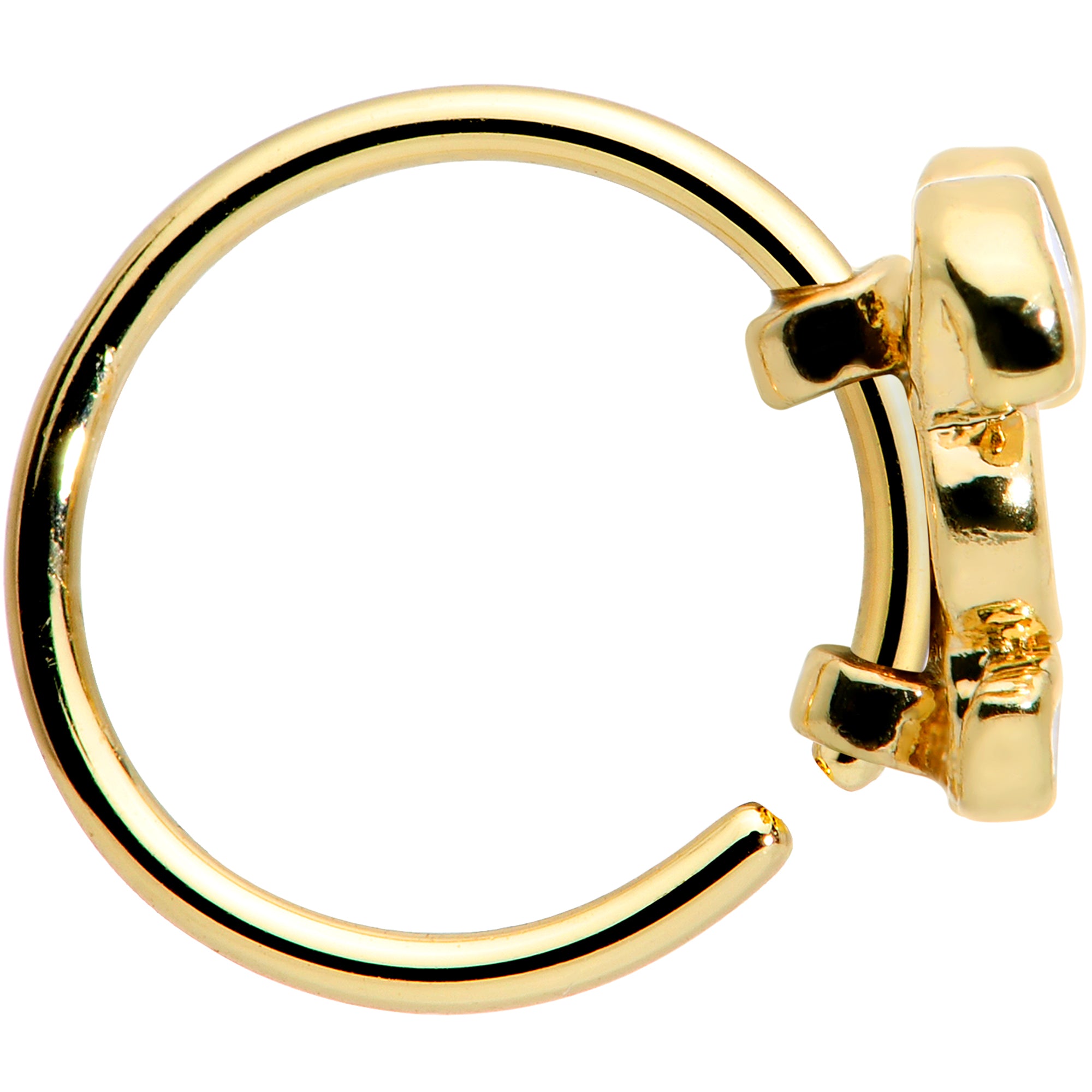 20 Gauge 5/16 Gold Tone Cutie Easter Bunny Nose Hoop