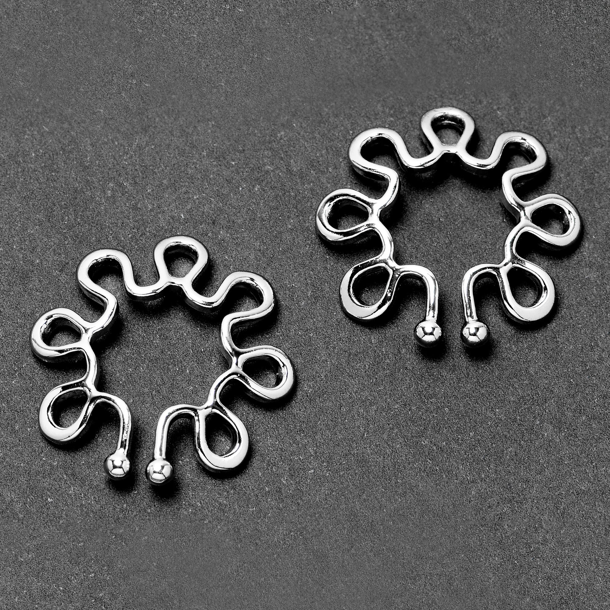 Bolt Style Clip on Non Pierced Nipple Ring Set