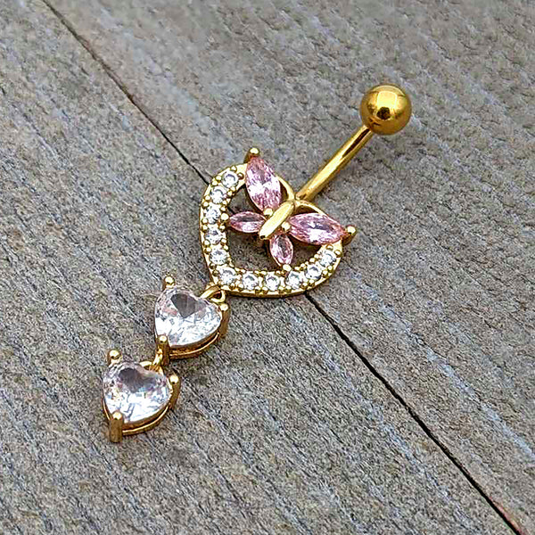 Fake Heart Dangle Belly Piercing New Rhinestones Crystal Letter Leaf Navel  Ring Clip on Belly Button Rings Body Jewelry