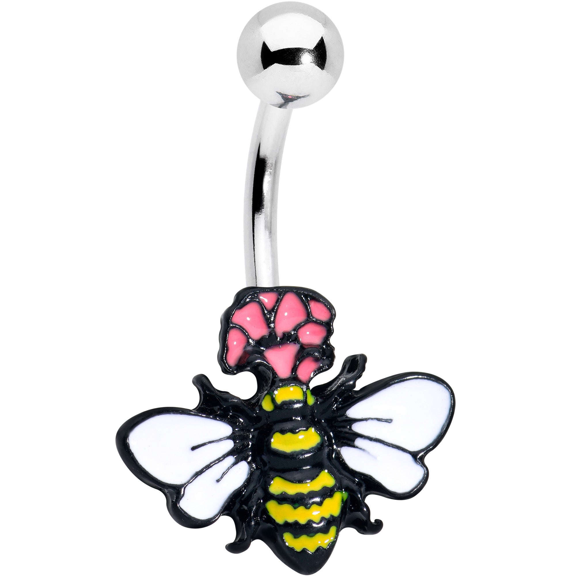 Busy Bee Flower Belly Ring