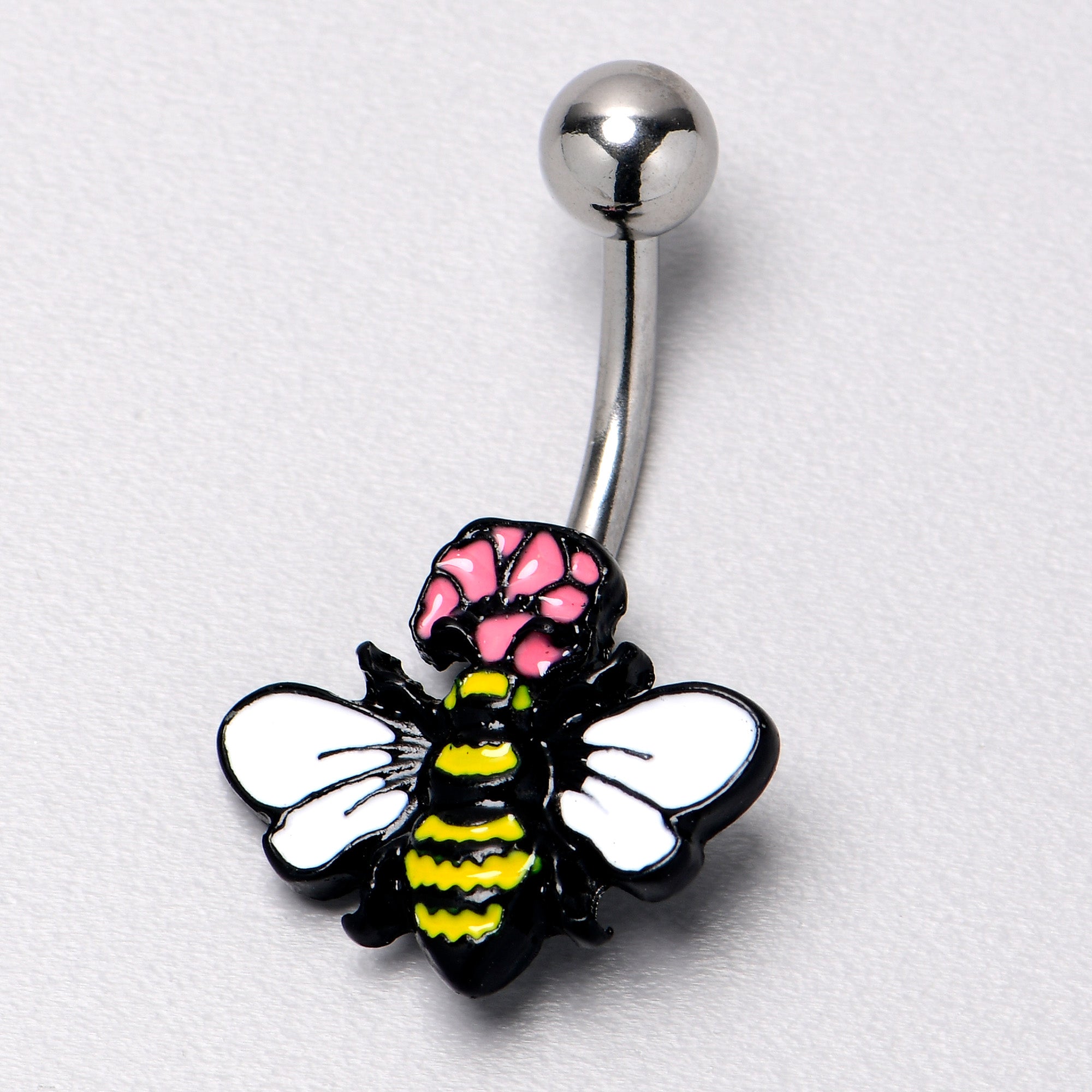 Busy Bee Flower Belly Ring