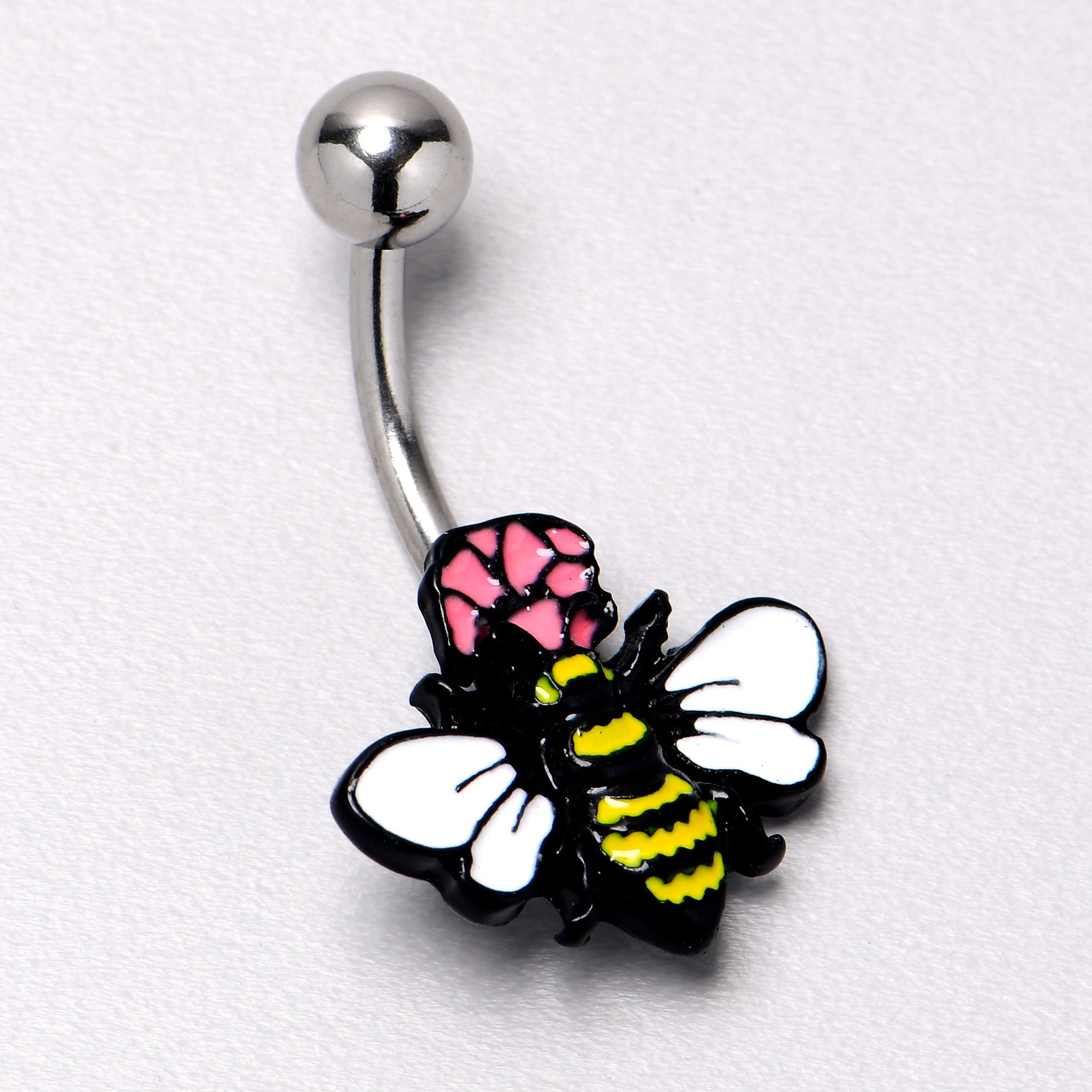 Busy Bee Flower Belly Ring