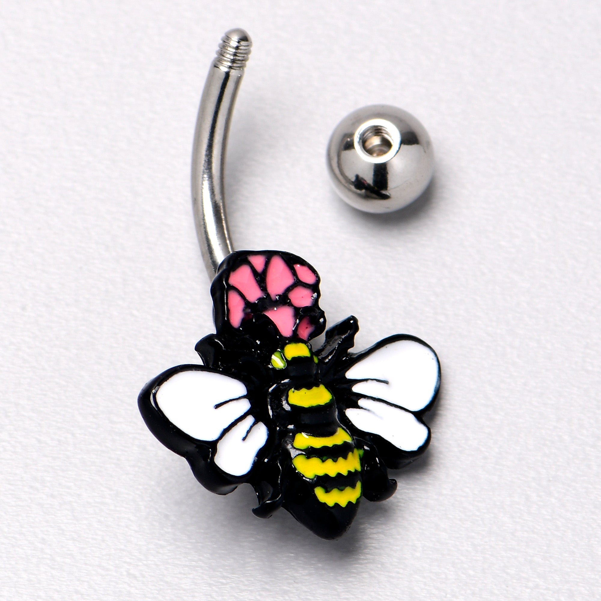 Busy Bee Flower Belly Ring