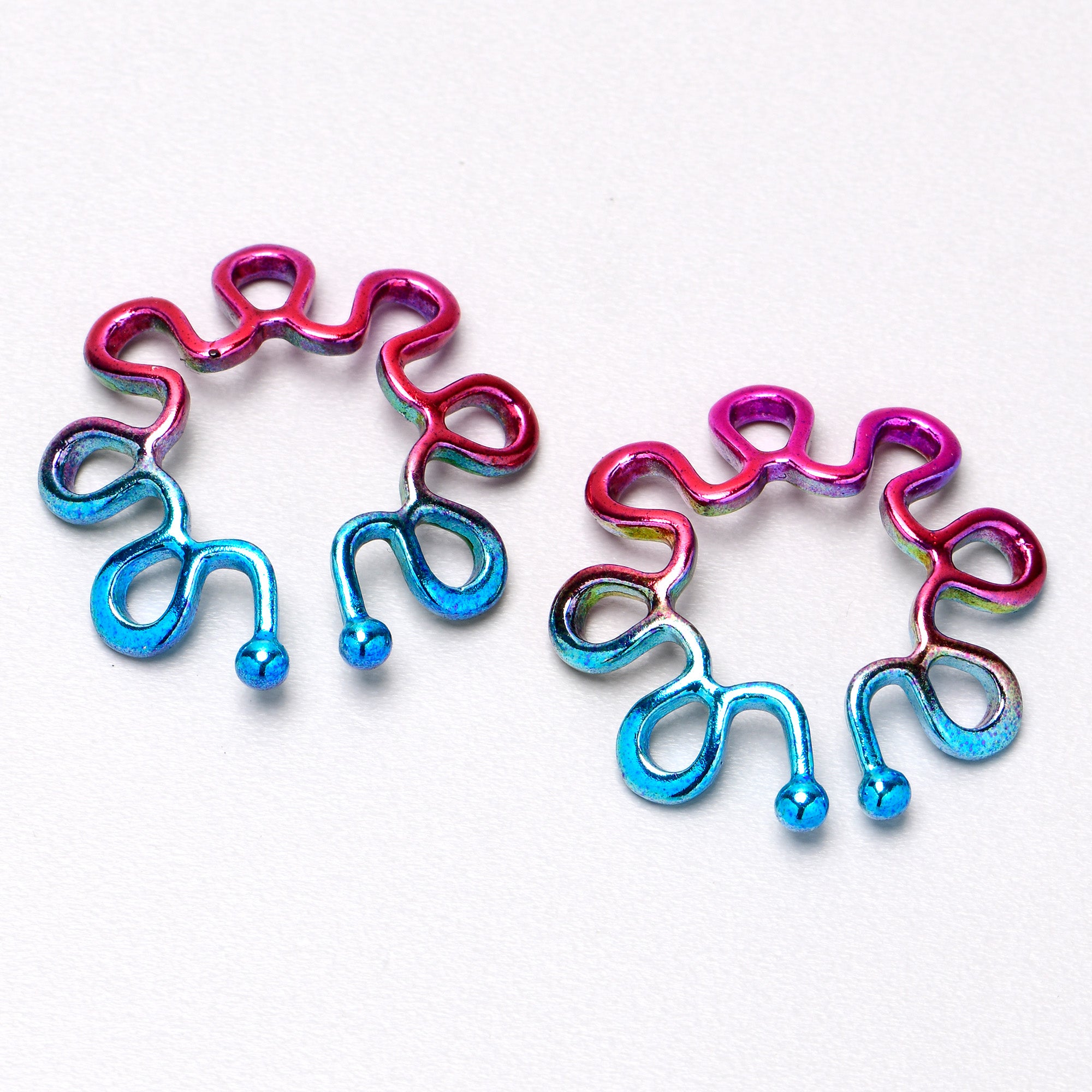 Clip On Fake Nipple Ring Set - Pink, Blue or Clear