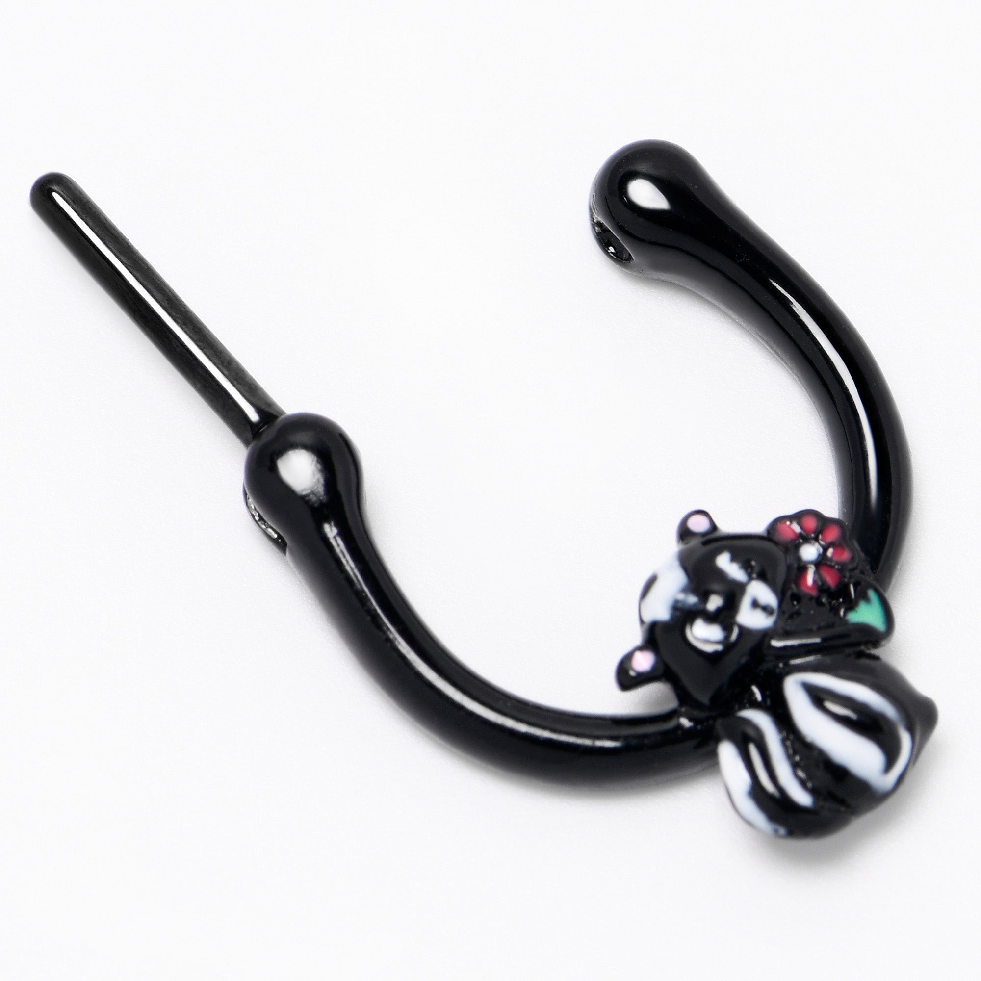 16 Gauge 5/16 Black Funky Skunk Cartilage Clicker