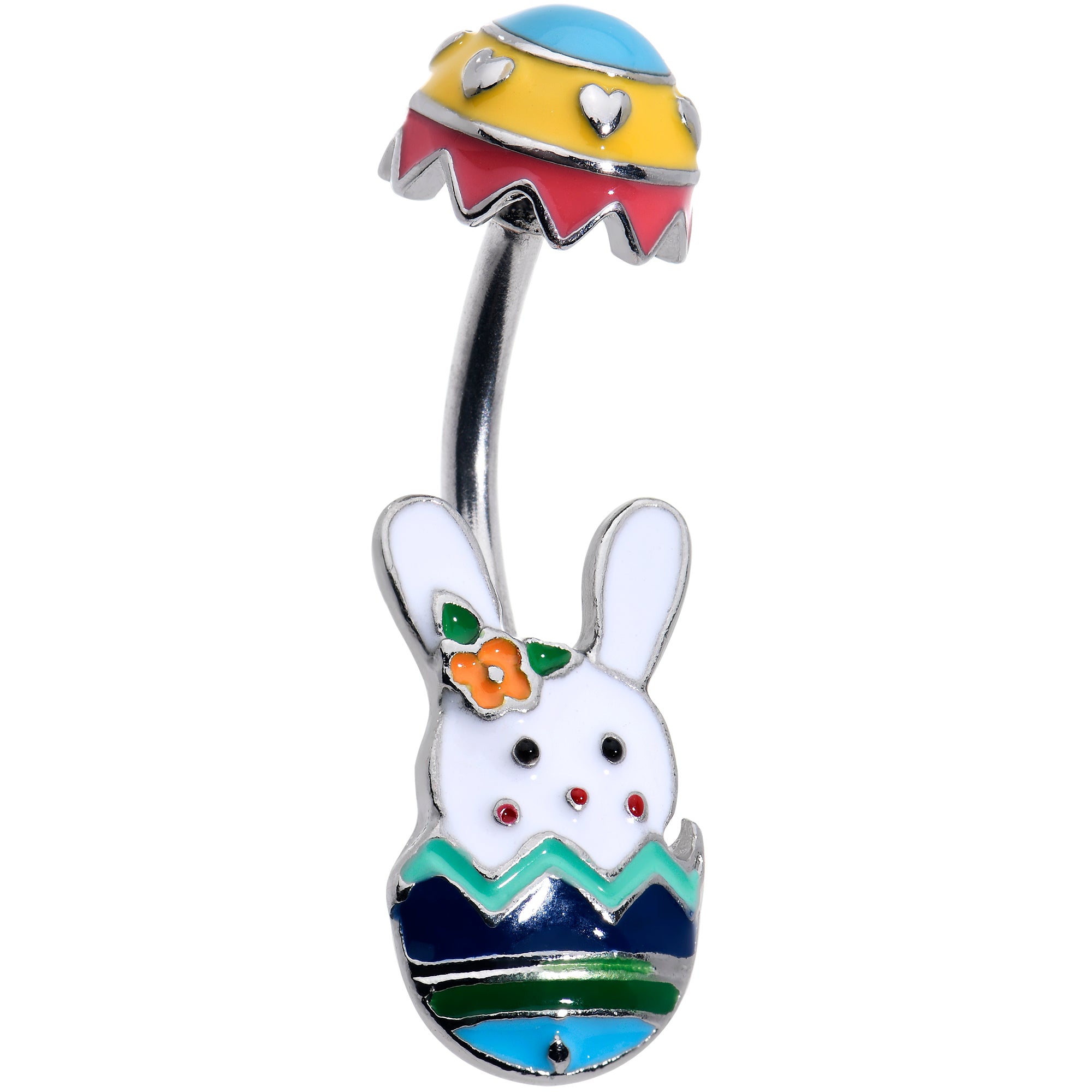 Easter Egg Bunny Double Mount Belly Ring