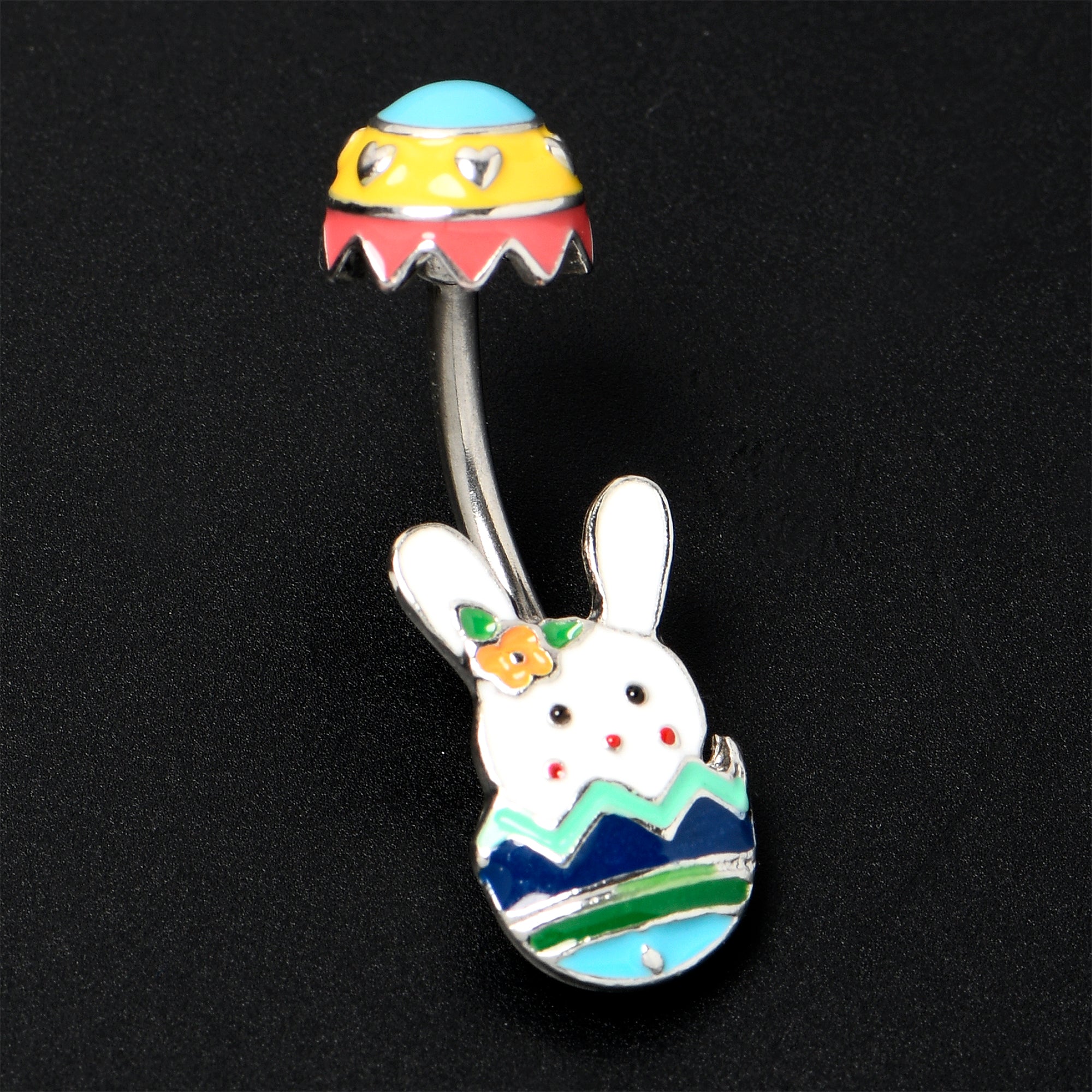 Easter Egg Bunny Double Mount Belly Ring