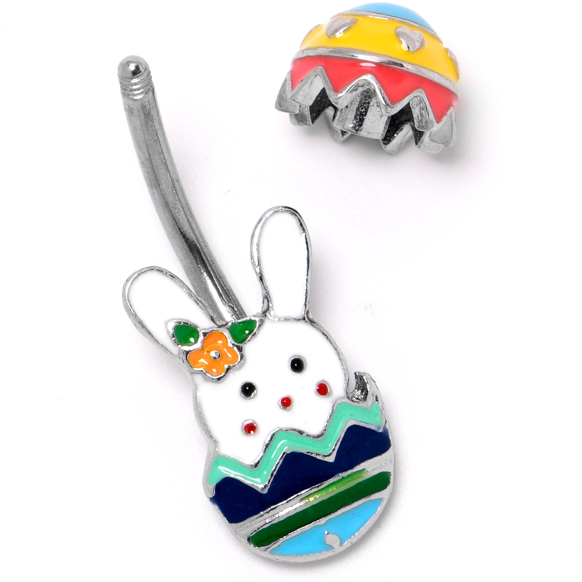 Easter Egg Bunny Double Mount Belly Ring