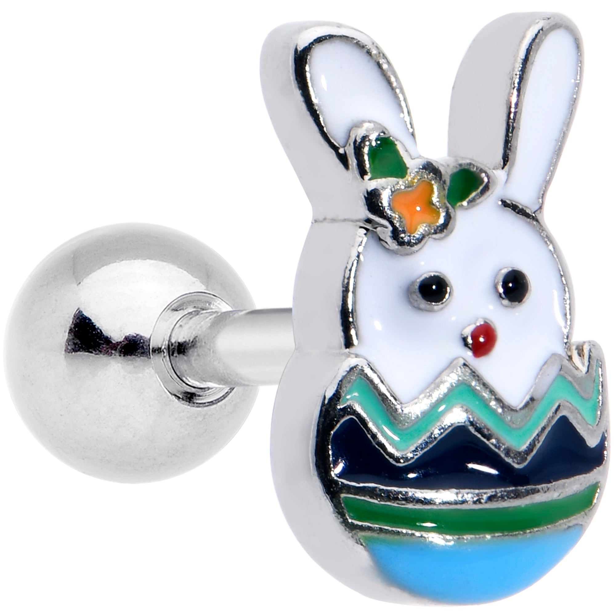 16 Gauge 1/4 Easter Egg Bunny Cartilage Tragus Earring