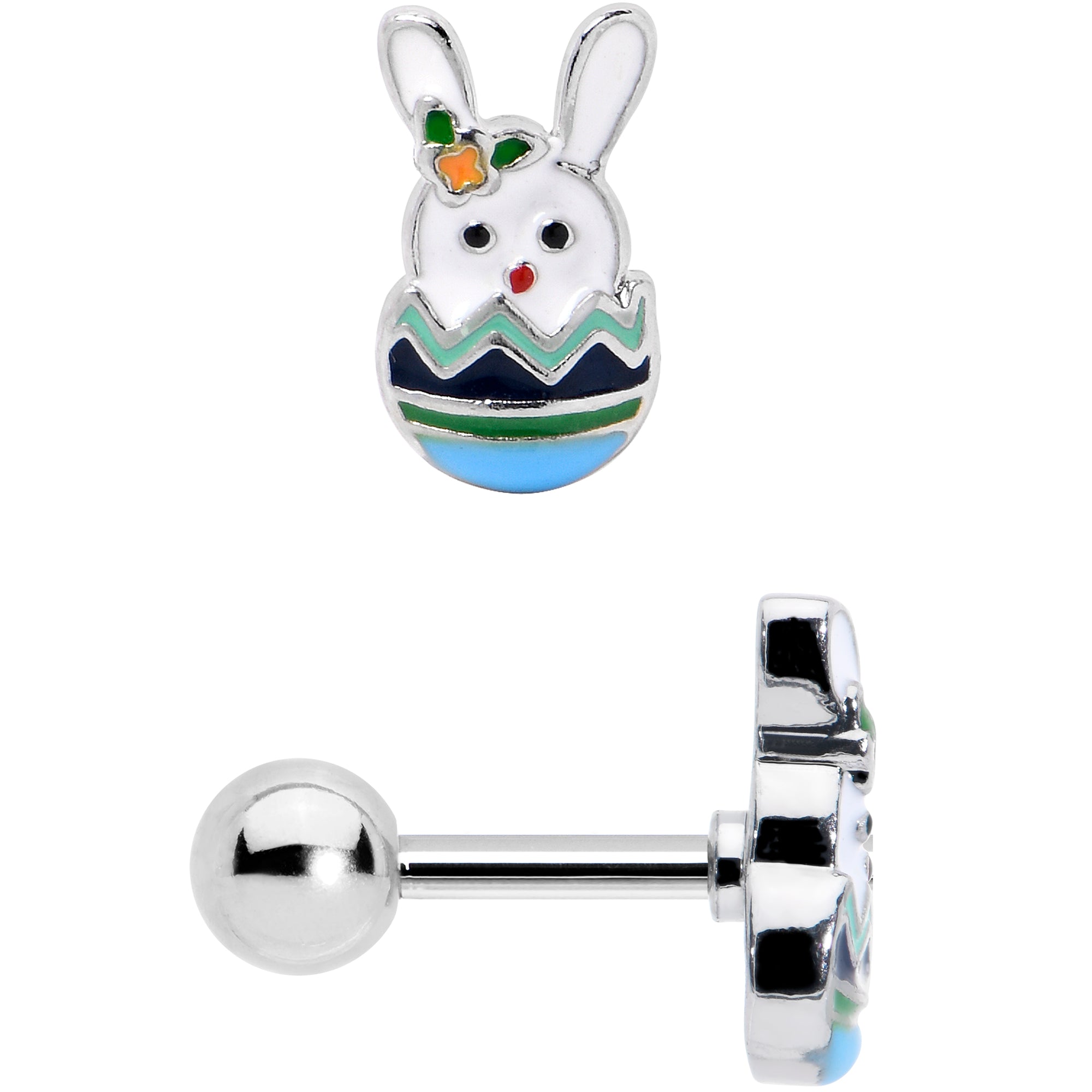 16 Gauge 1/4 Easter Egg Bunny Cartilage Tragus Earring