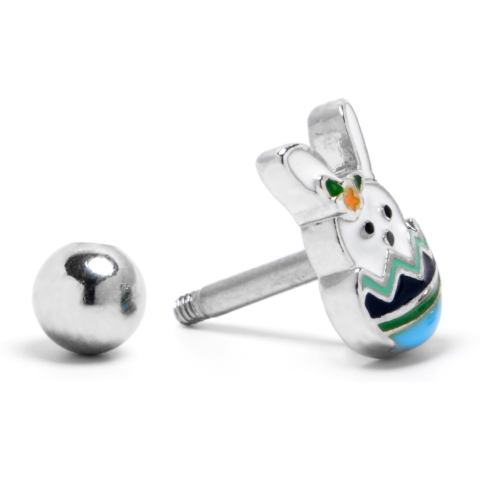 16 Gauge 1/4 Easter Egg Bunny Cartilage Tragus Earring