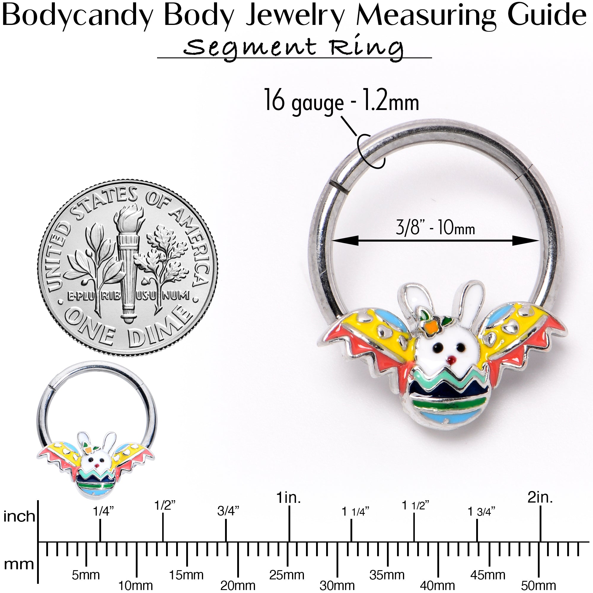 16 Gauge 3/8 Easter Egg Bunny Hinged Segment Ring