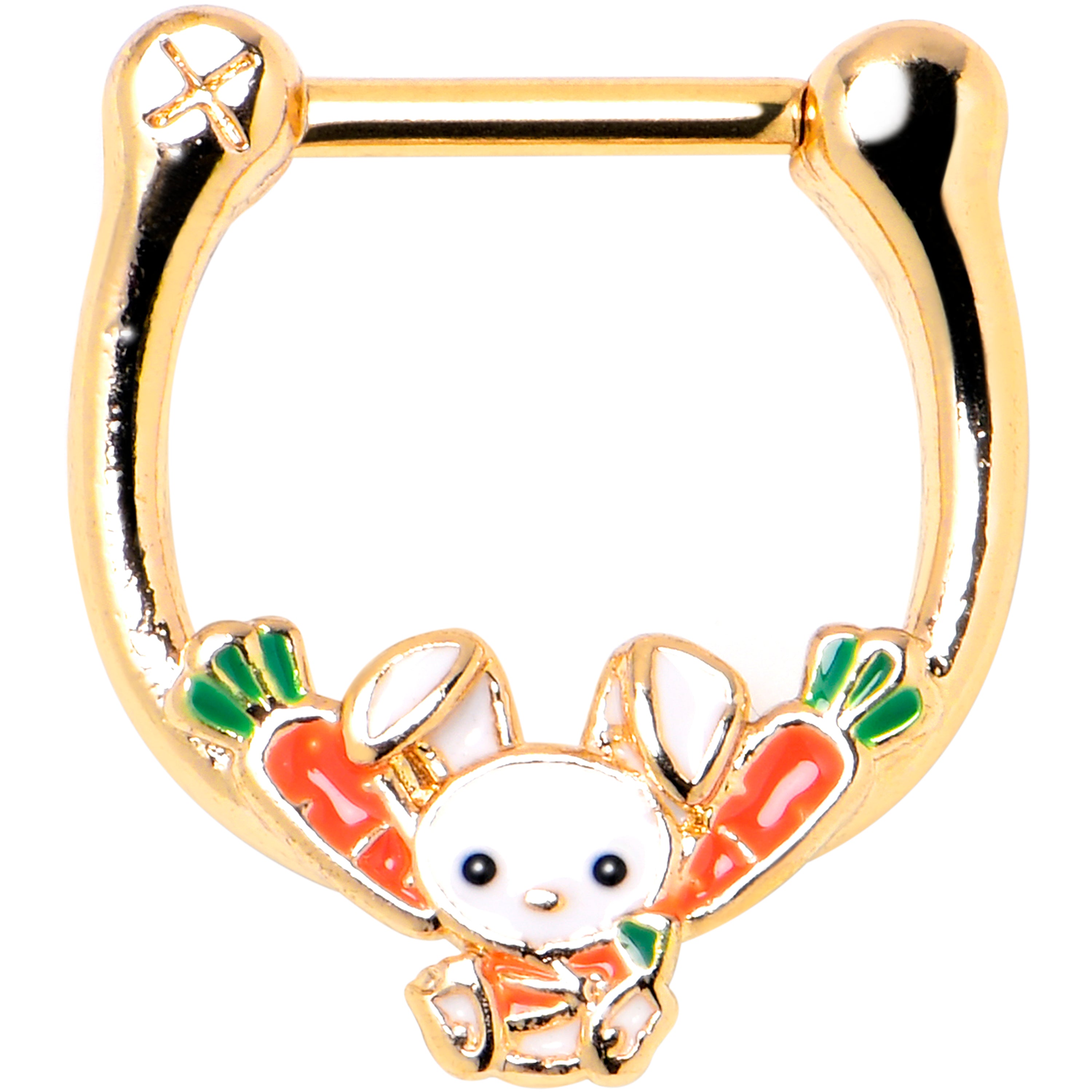 16 Gauge 5/16 Gold Tone Cutie Easter Bunny Cartilage Clicker