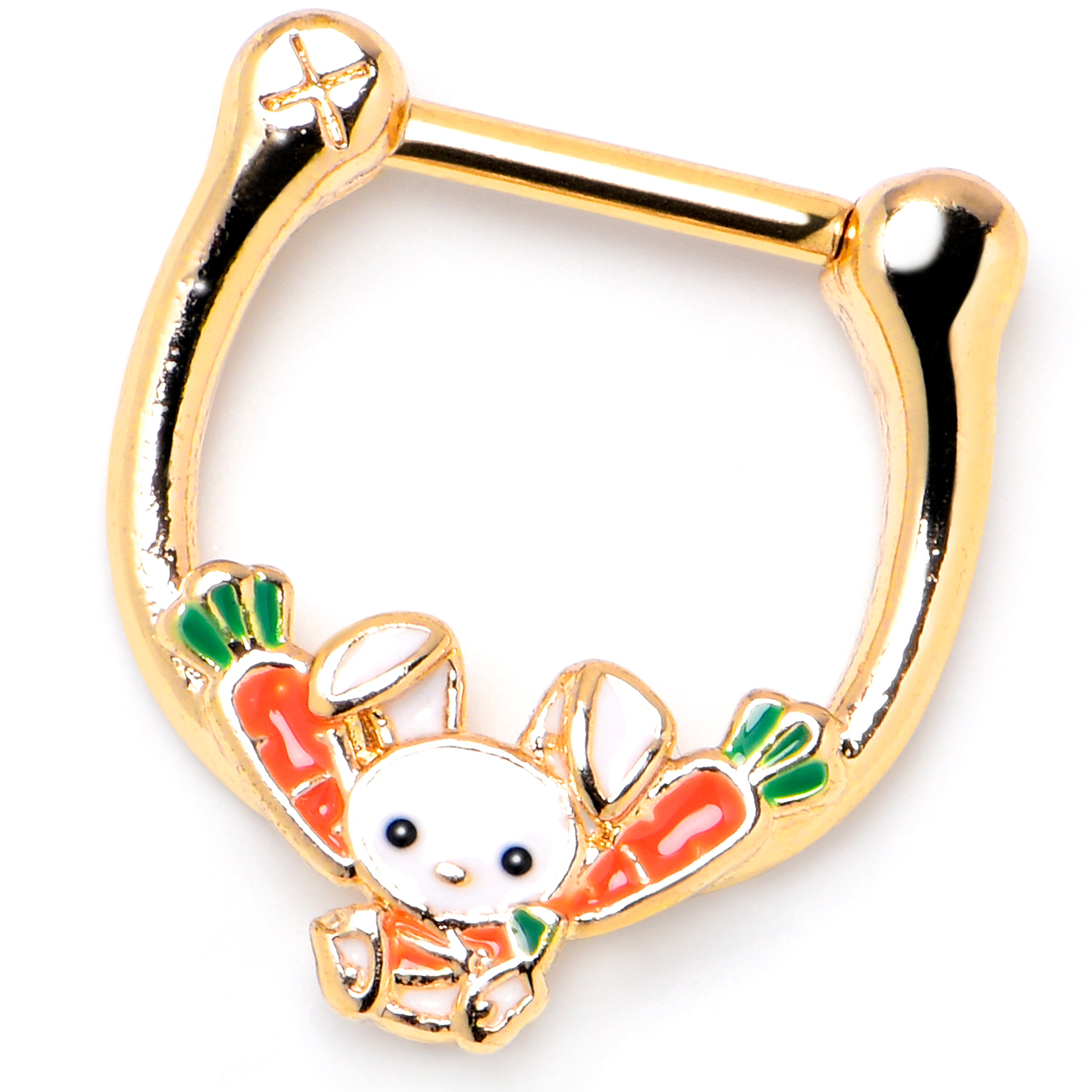 16 Gauge 5/16 Gold Tone Cutie Easter Bunny Cartilage Clicker