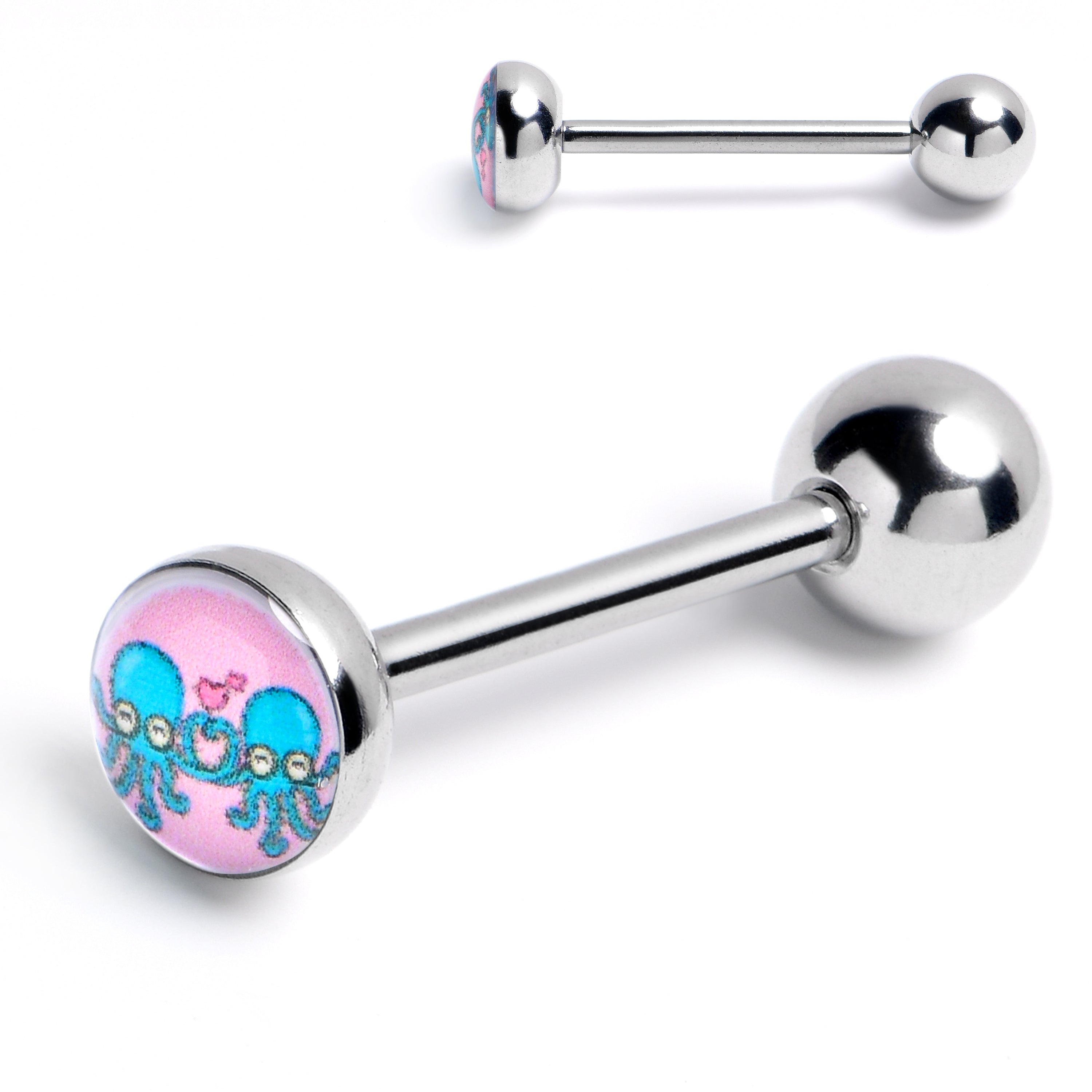 Loving Octopus Duo Barbell Tongue Ring