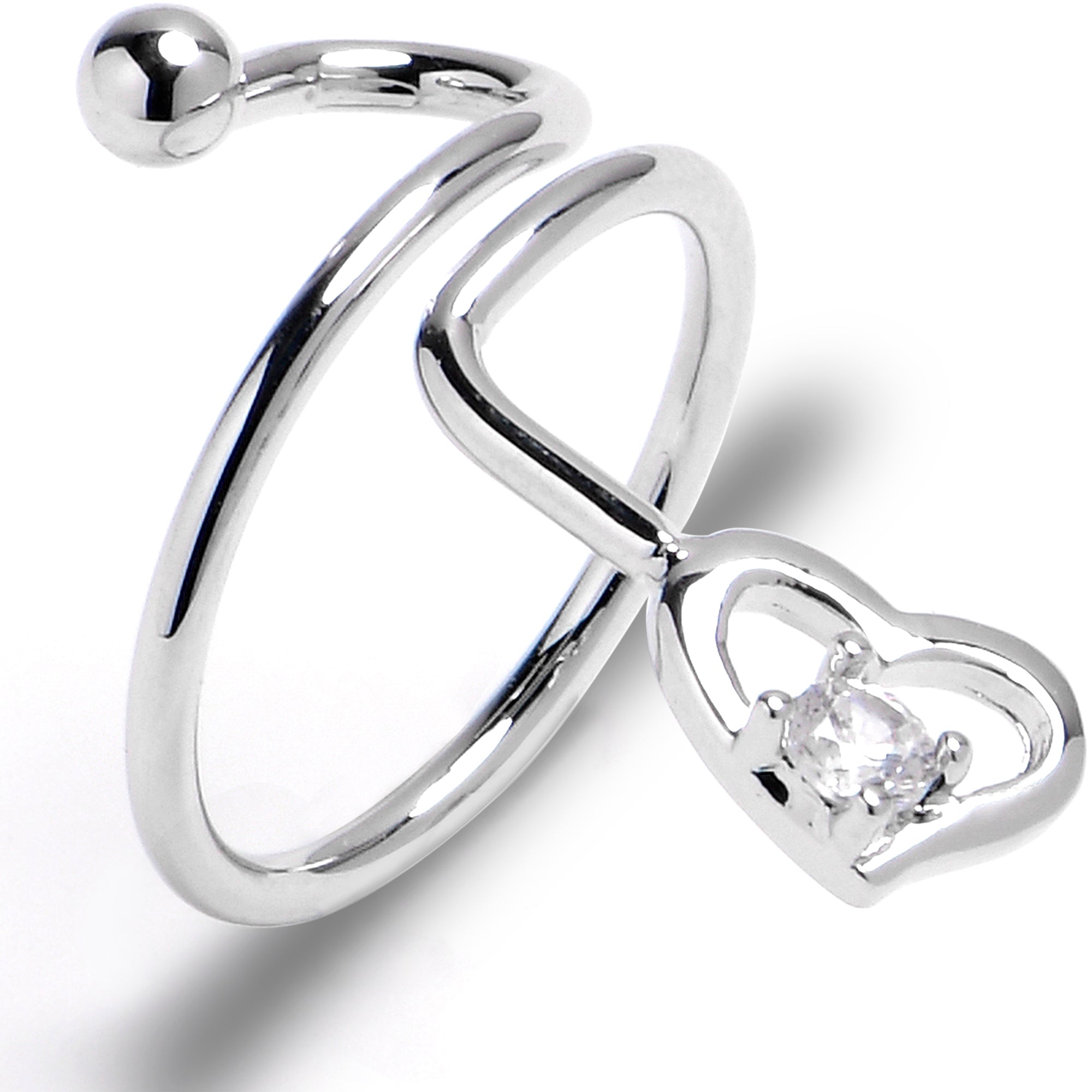 Midi Ring Clear Gem Heart Twister Toe Ring