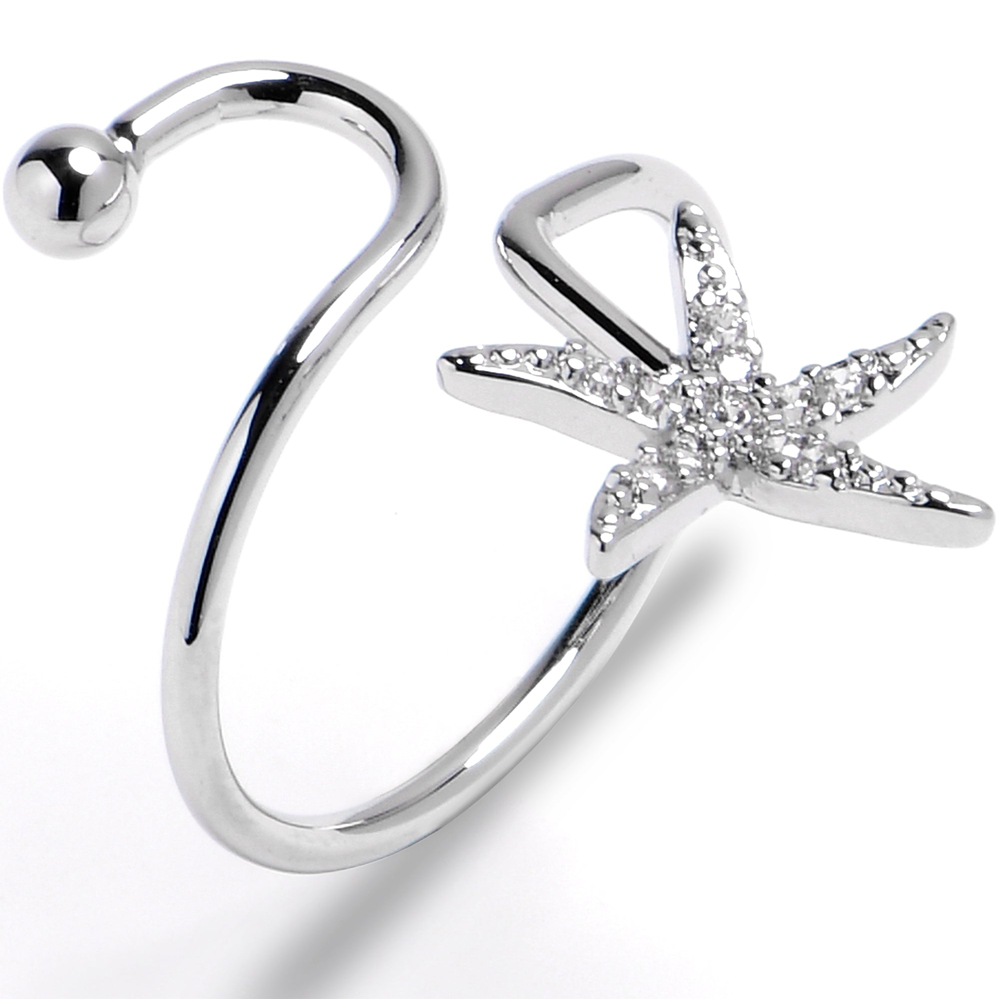 Midi Ring Clear Gem Starfish Twister Toe Ring