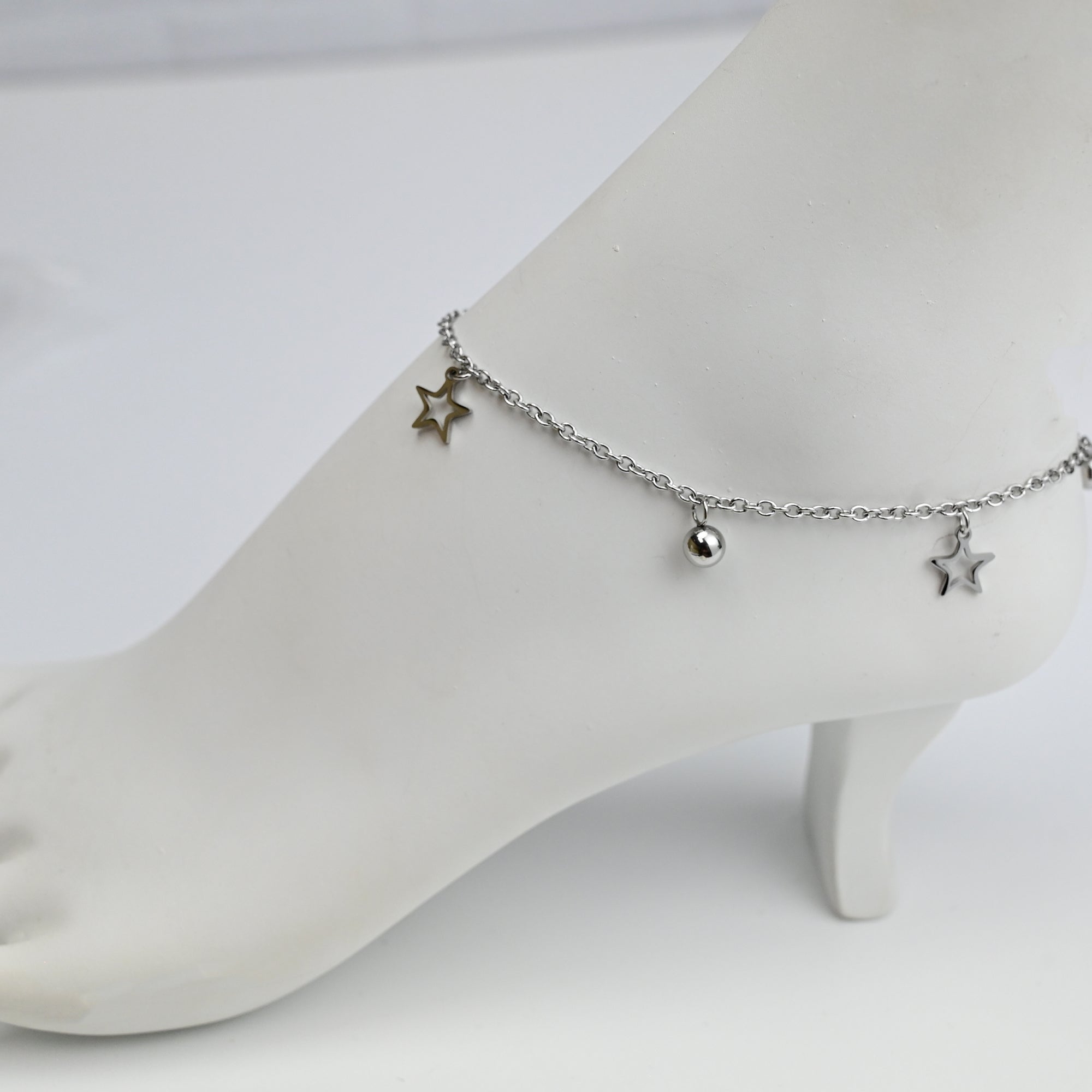 Shooting Star Dangle Stainless Steel Ankle Bracelet