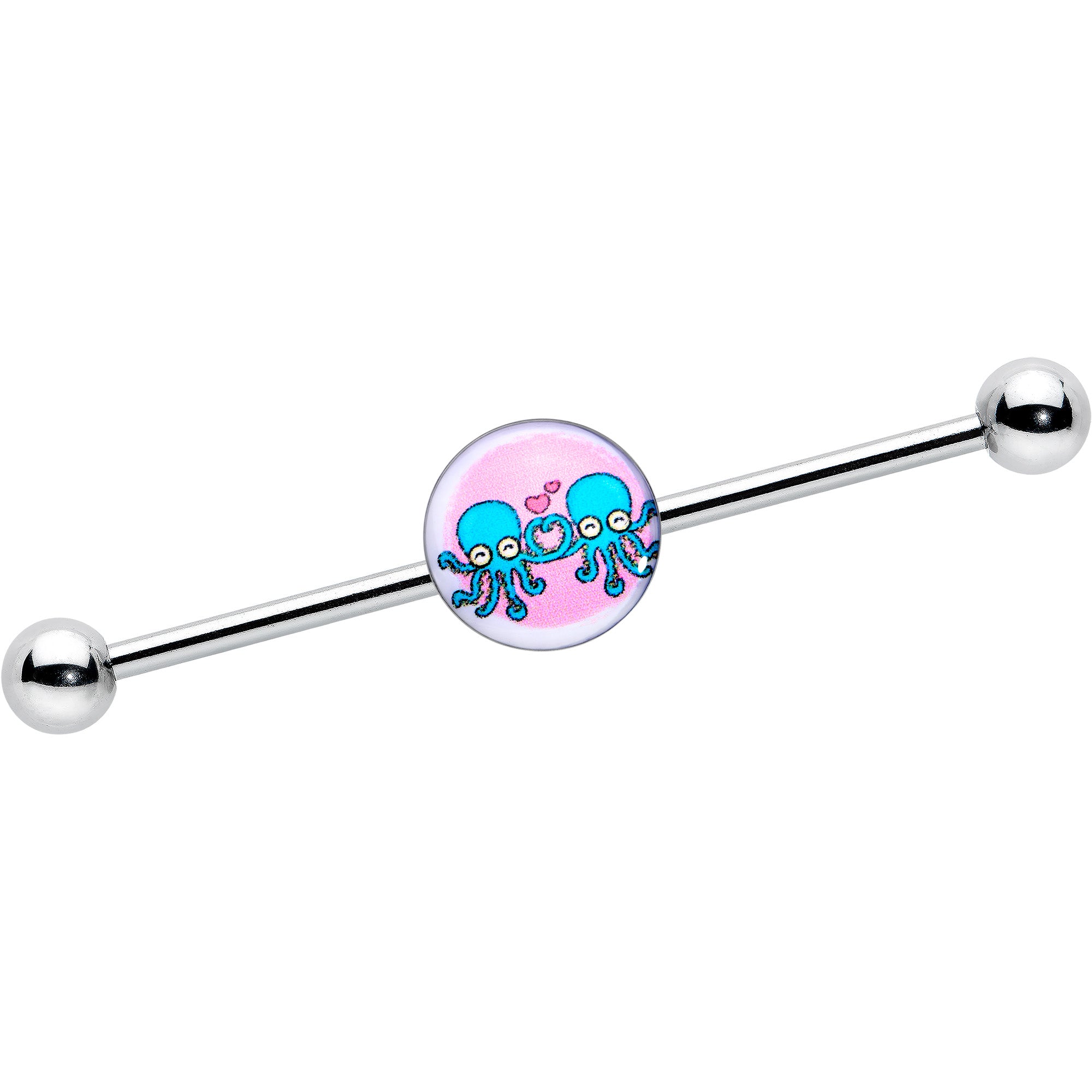 14 Gauge Loving Octopus Duo Industrial Barbell 38mm