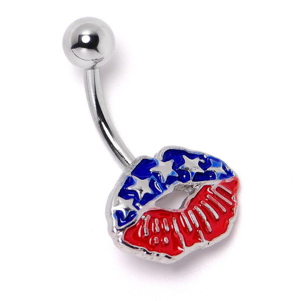 Red Double Gem Ball Steel Belly Button Ring - Rebel Bod