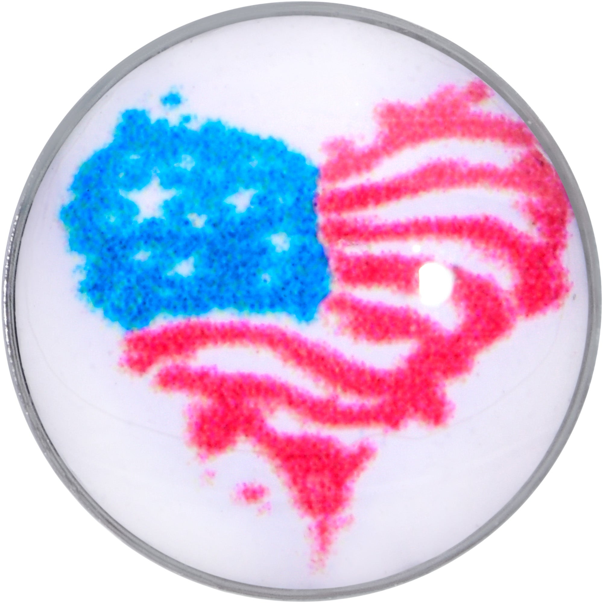 16 Gauge 1/4 Heart Flag Patriotic Cartilage Tragus Earring