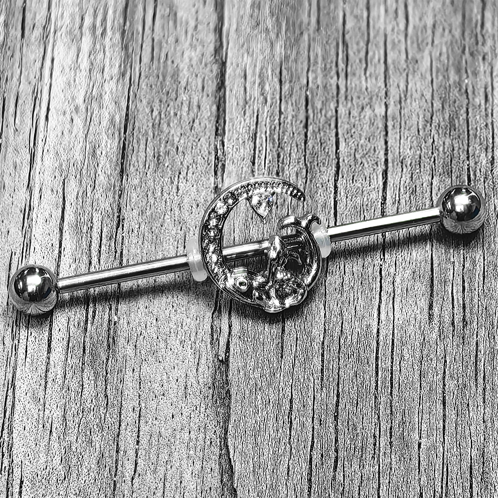 14 Gauge Clear Gem Fish of the Day Industrial Barbell 38mm