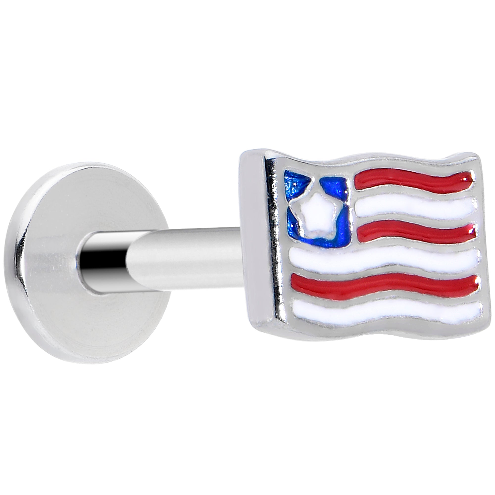 16 Gauge 5/16 Patriotic Flag Labret Monroe Tragus