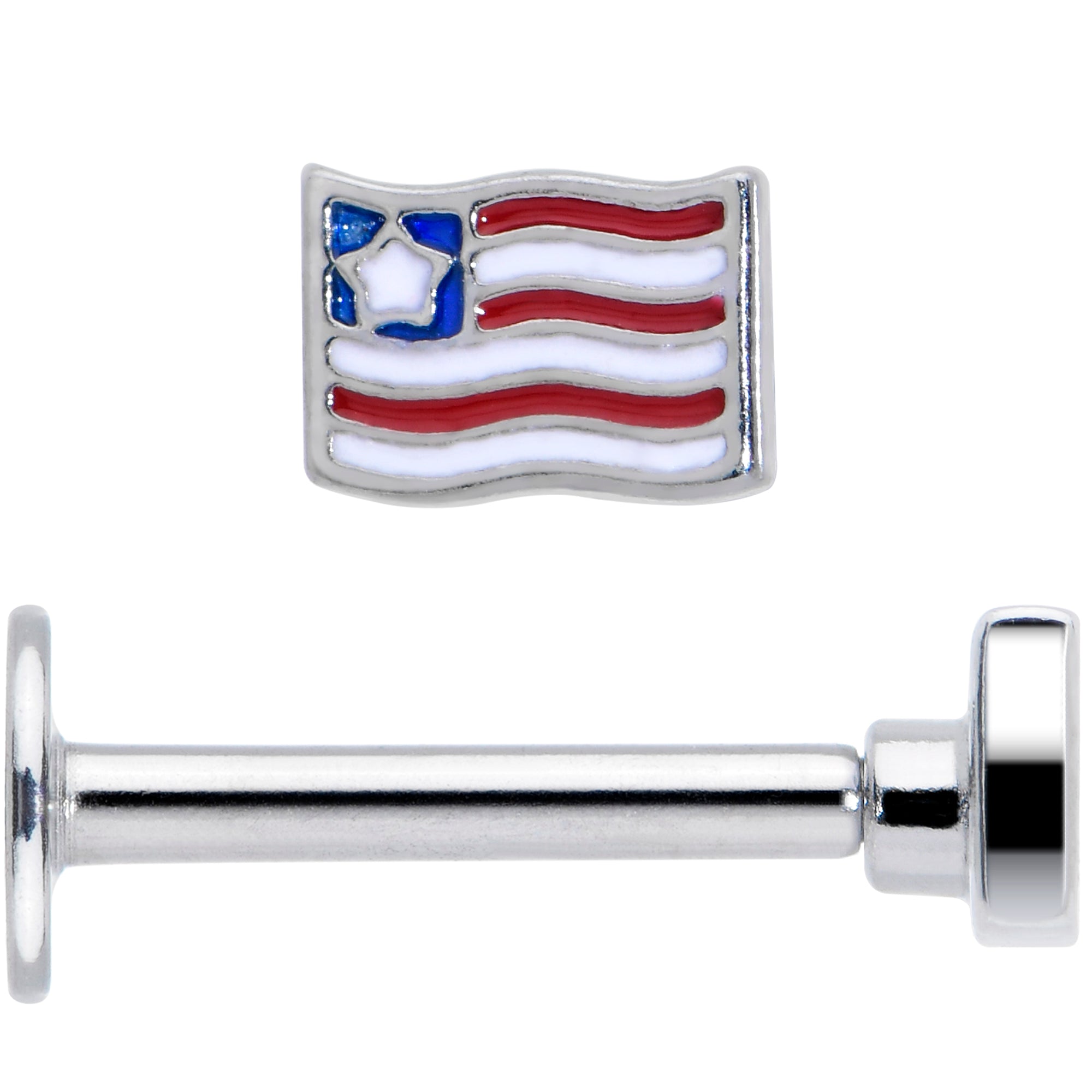 16 Gauge 5/16 Patriotic Flag Labret Monroe Tragus