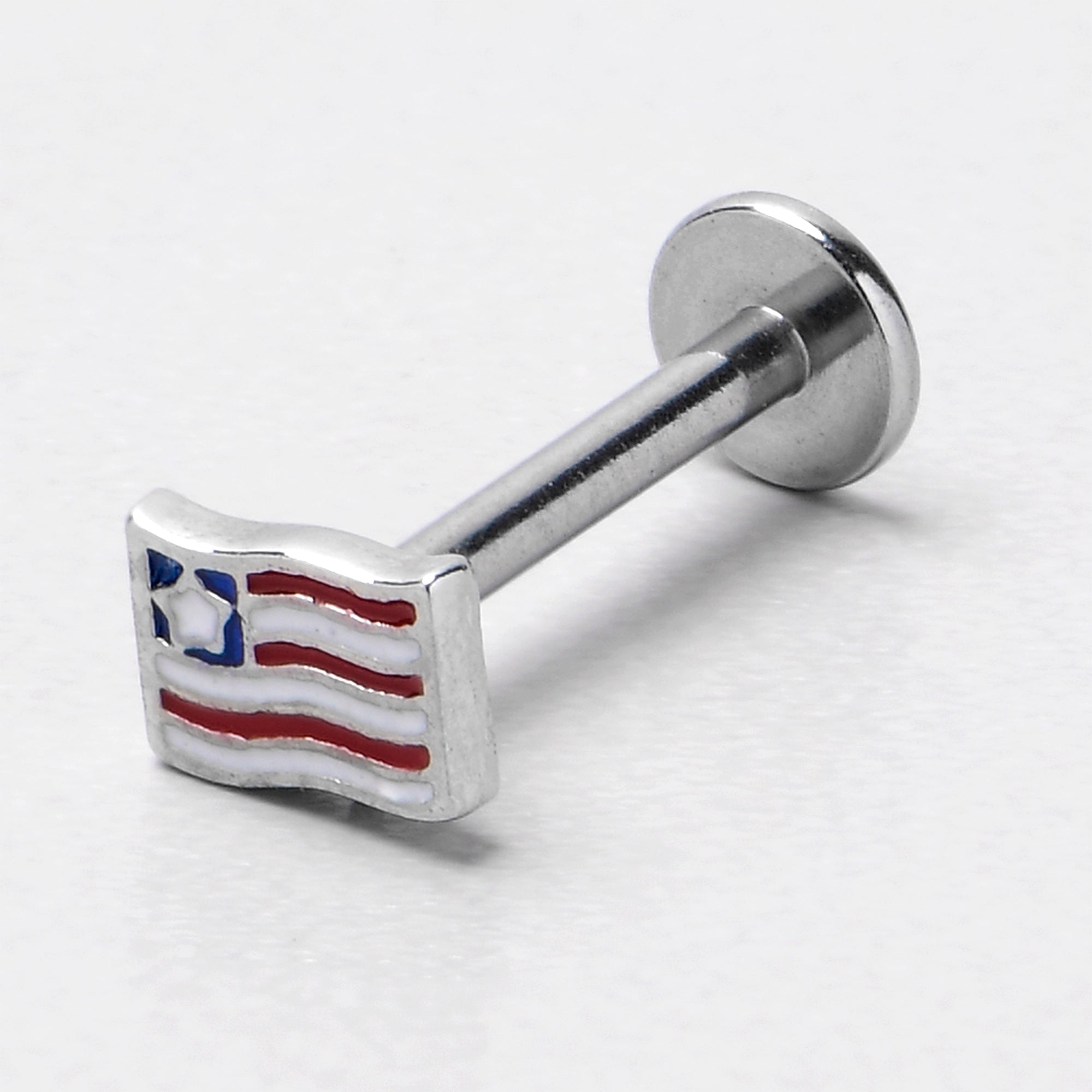 16 Gauge 5/16 Patriotic Flag Labret Monroe Tragus