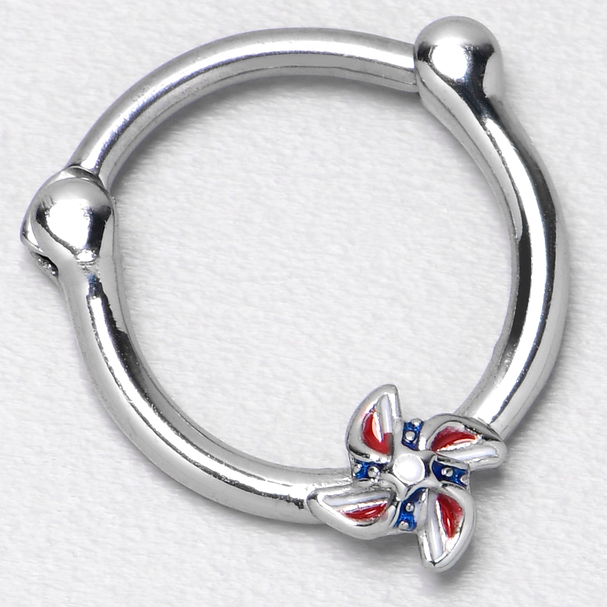 16 Gauge 3/8 Patriotic Pinwheel Cartilage Clicker