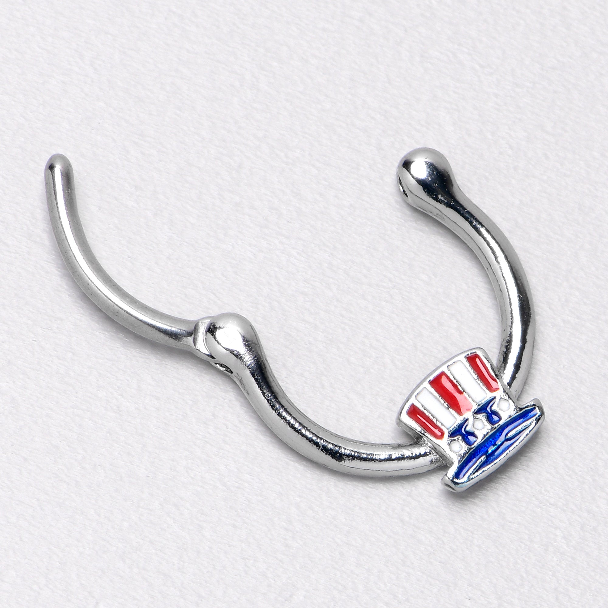 16 Gauge 3/8 Patriotic Uncle Sam Top Hat Cartilage Clicker