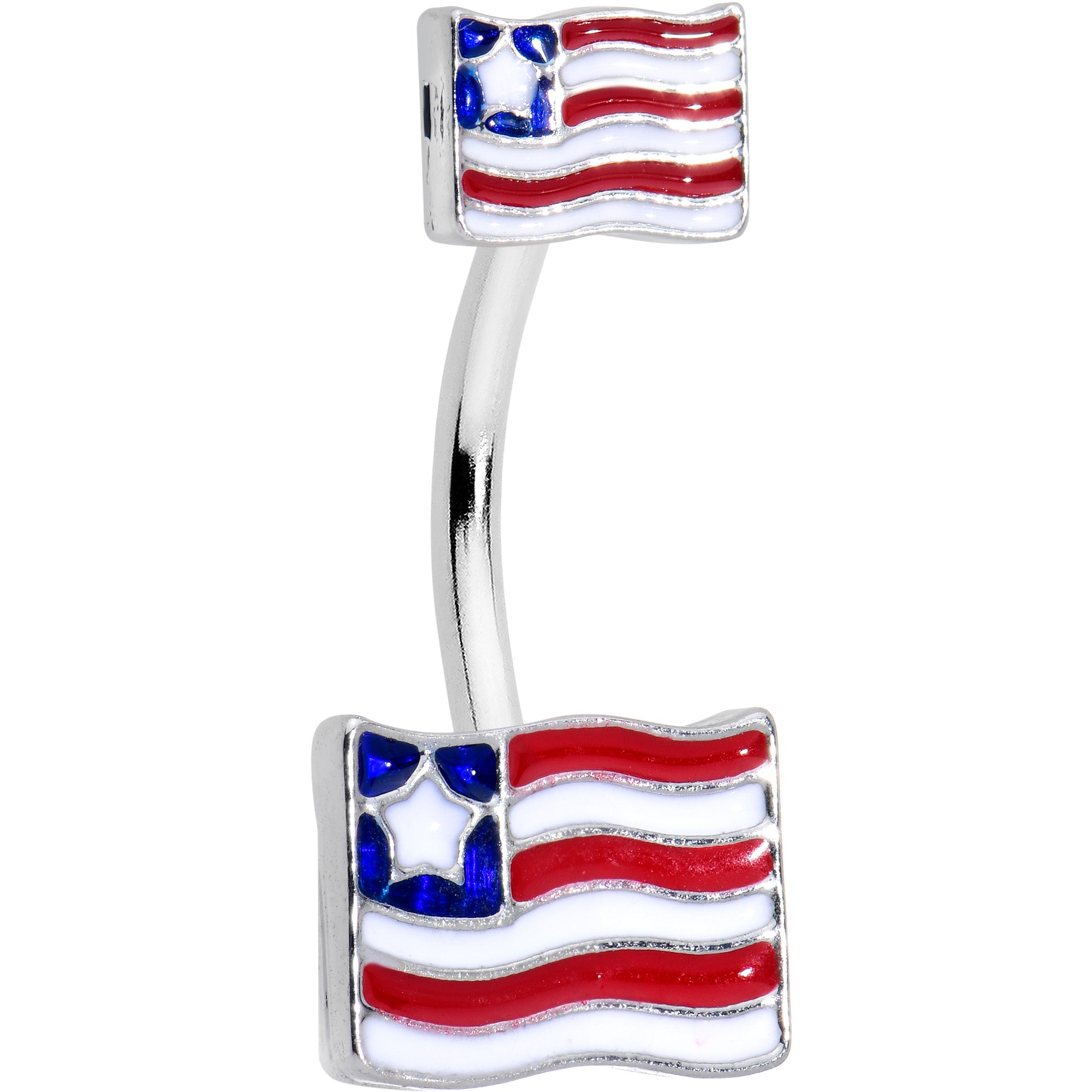 Patriotic Flag Double Mount Belly Ring