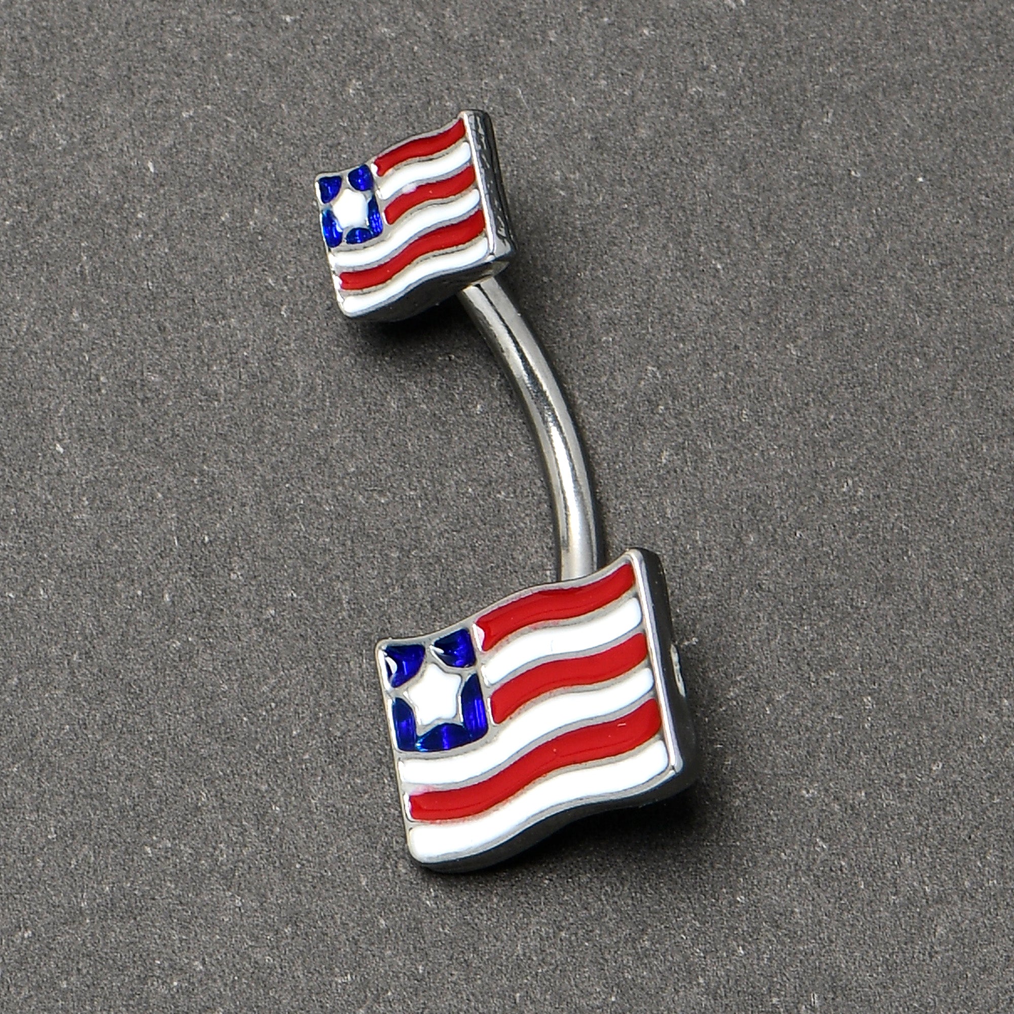 Patriotic Flag Double Mount Belly Ring