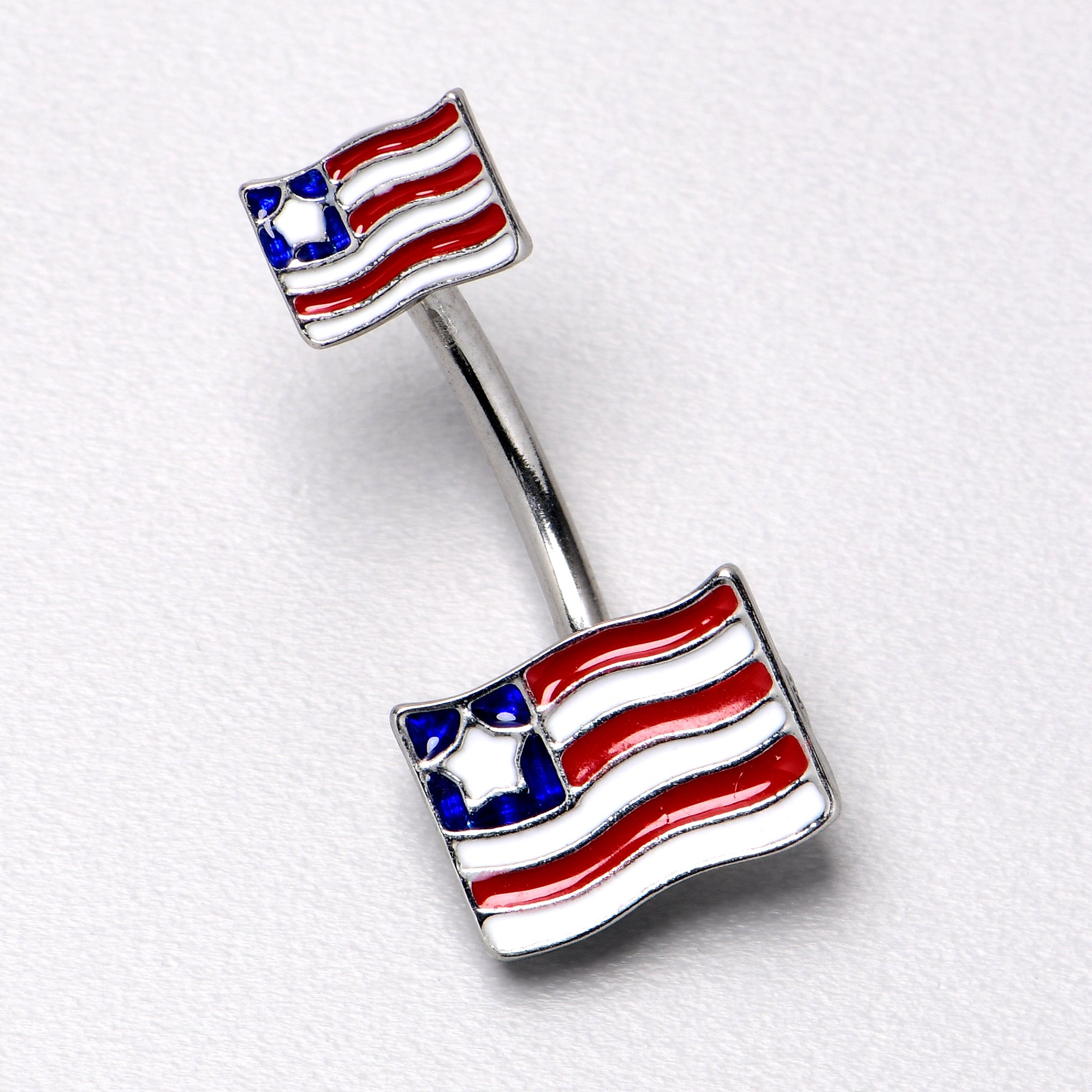 Patriotic Flag Double Mount Belly Ring