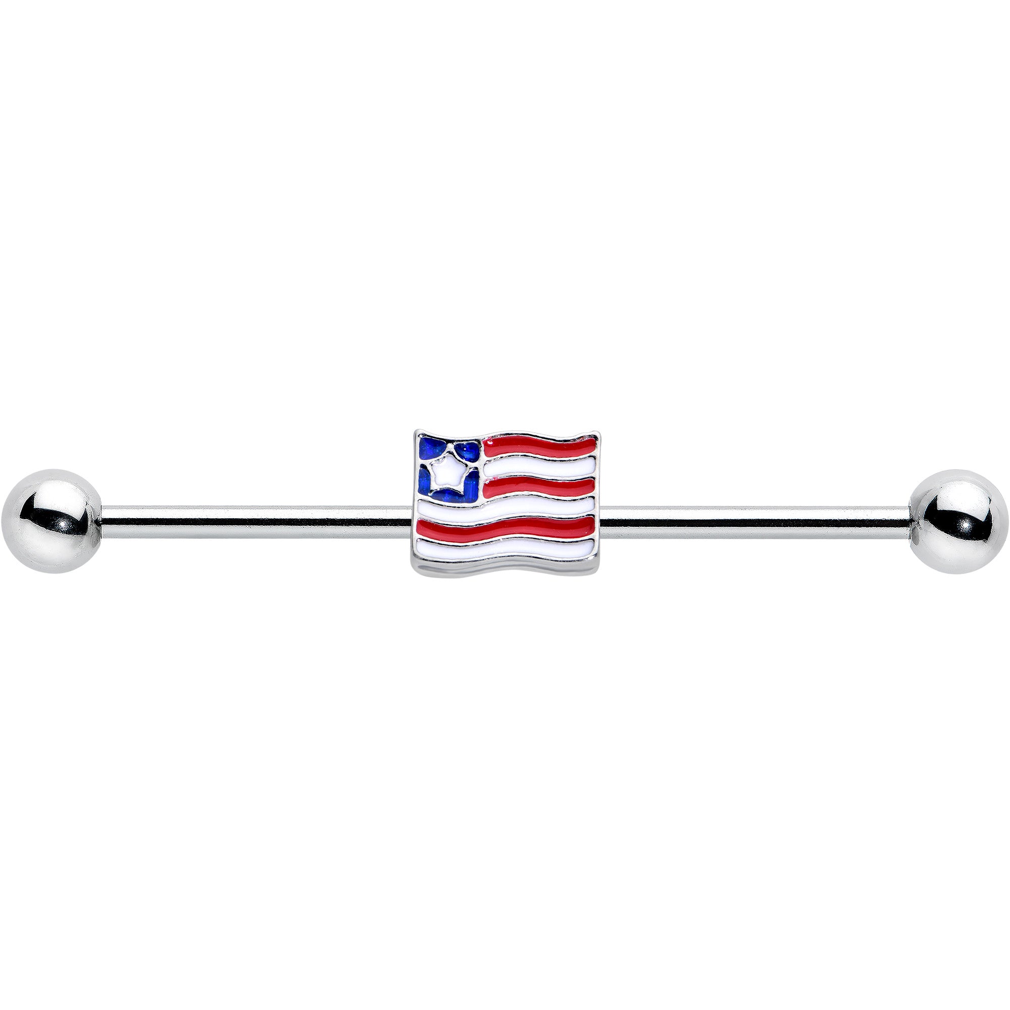 14 Gauge Patriotic Flag Industrial Barbell 38mm