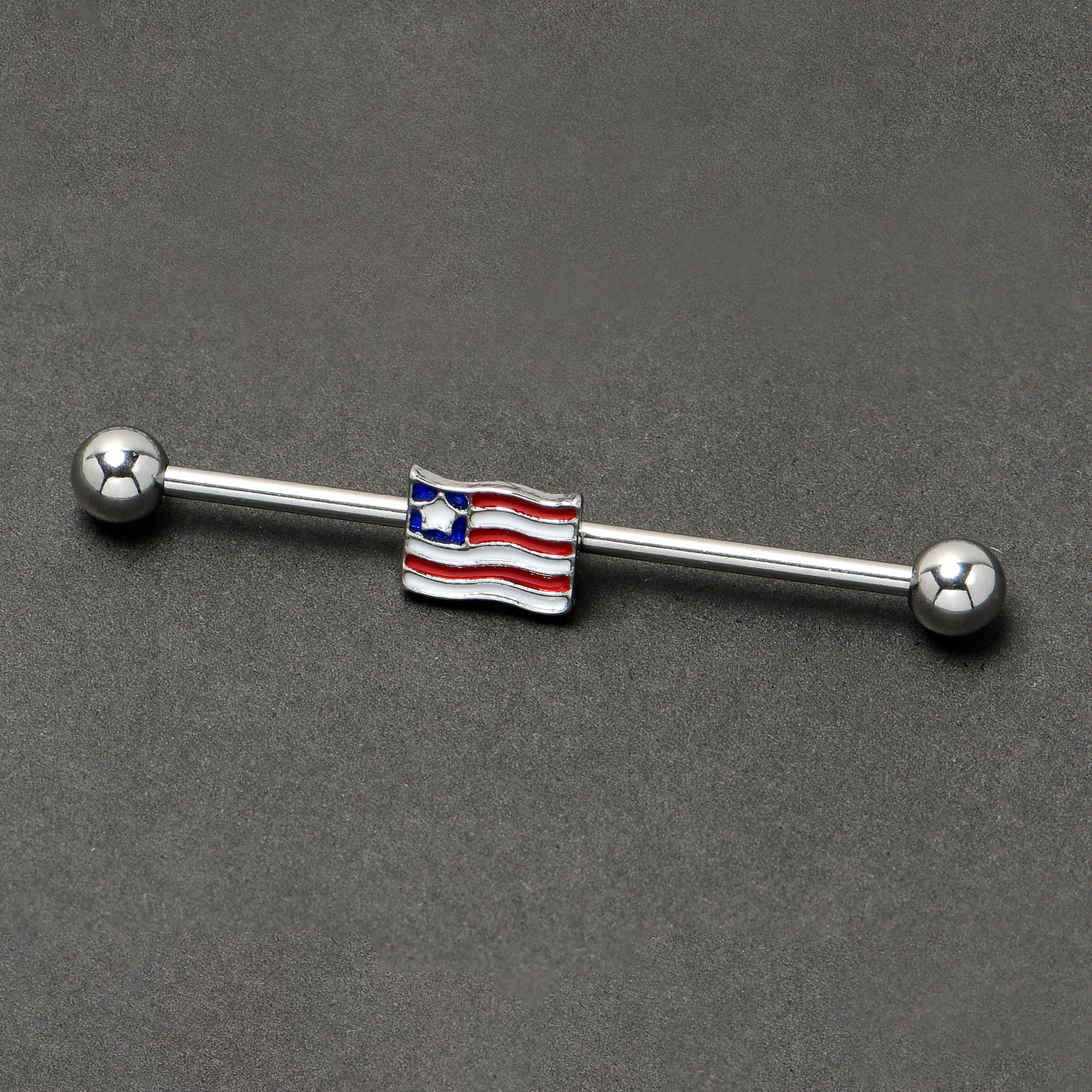 14 Gauge Patriotic Flag Industrial Barbell 38mm