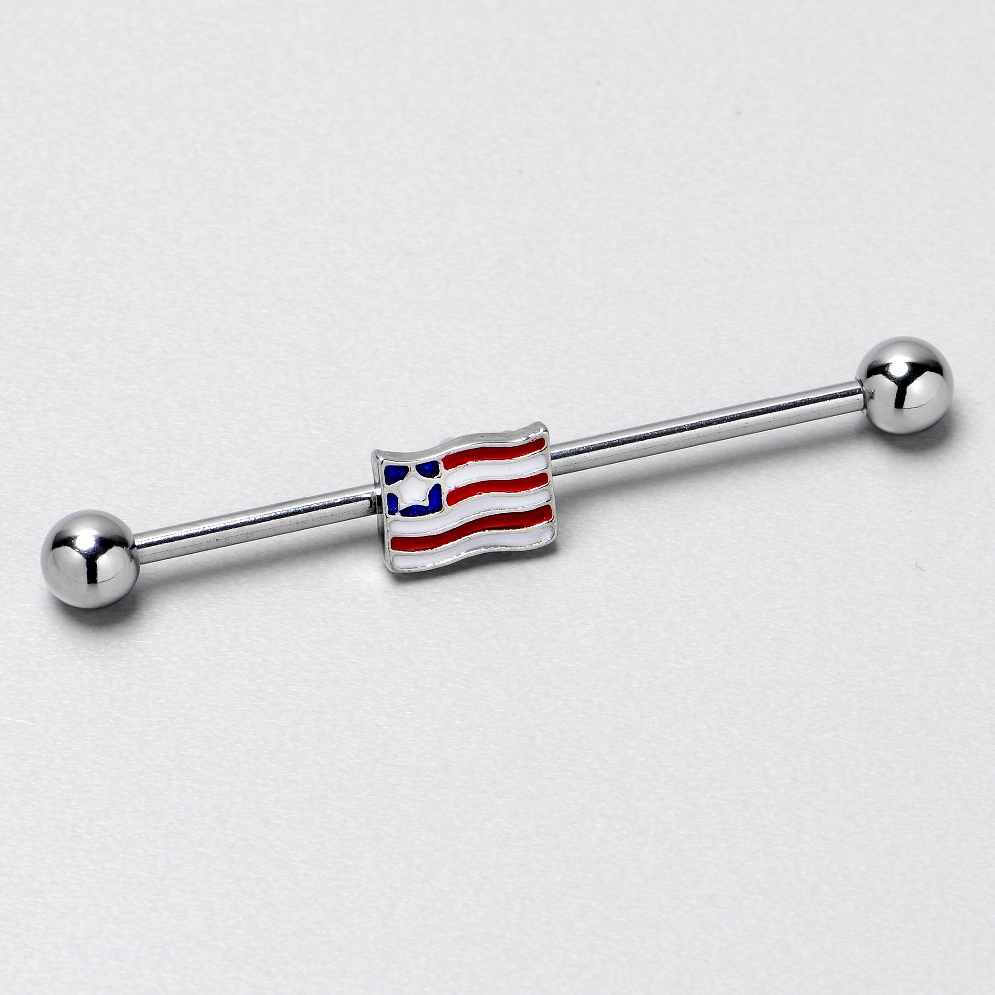 14 Gauge Patriotic Flag Industrial Barbell 38mm